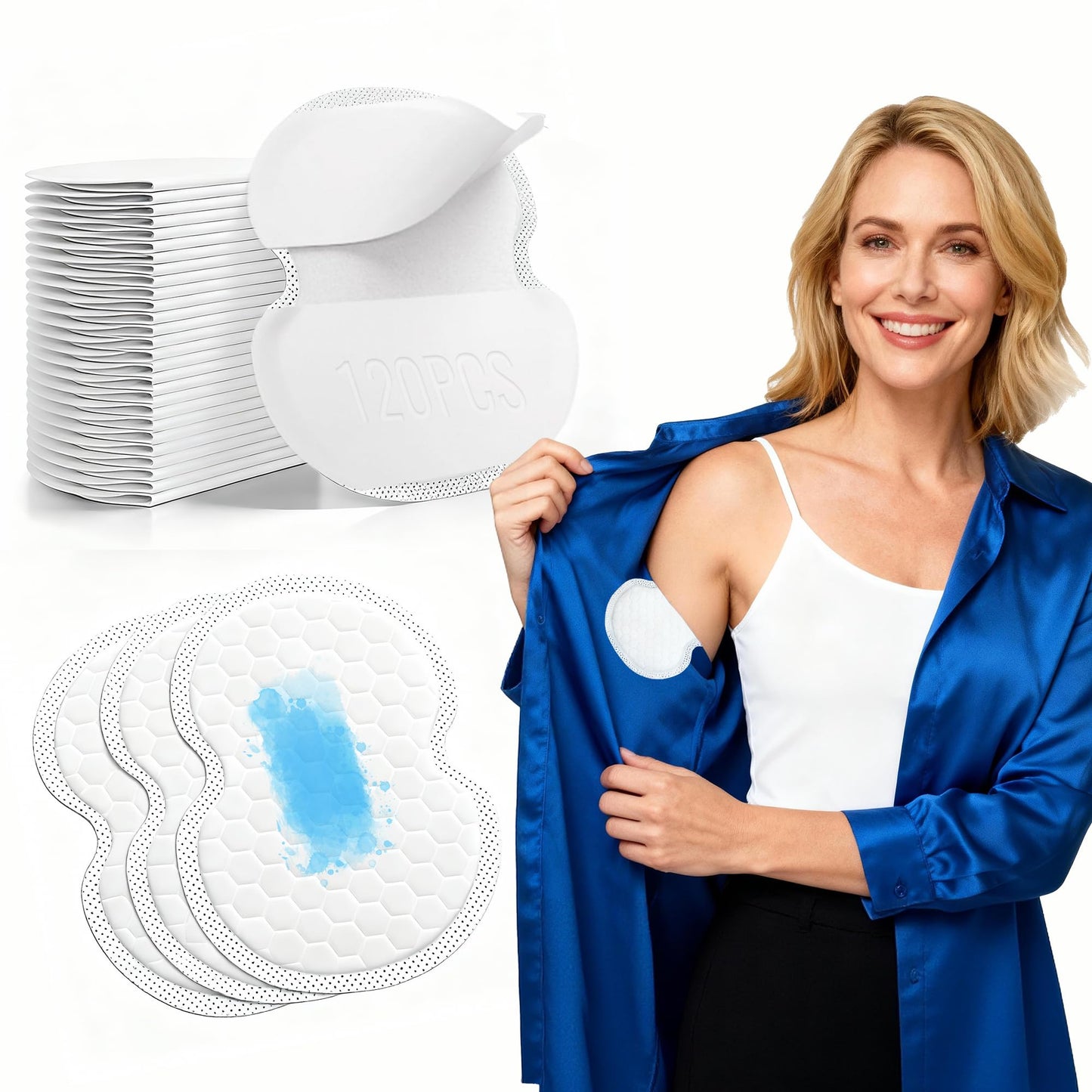 ANKEXIN Armpit Sweat Pads, 120 PCS Underarm Sweat Pads for Women and Men, Disposable Clothing Liners for Stain Prevention, Ultra Absorbent Beauty and Personal Care ANKEXIN