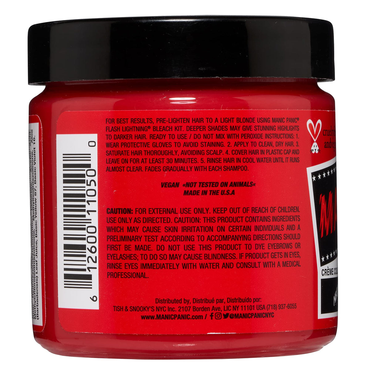 MANIC PANIC Classic Red Passion Semi Permanent Hair Color - Medium Cherry Red Hair Dye for Women & Men That Lasts 4-6 Weeks - Vegan, Ammonia Beauty & Personal Care MANIC PANIC
