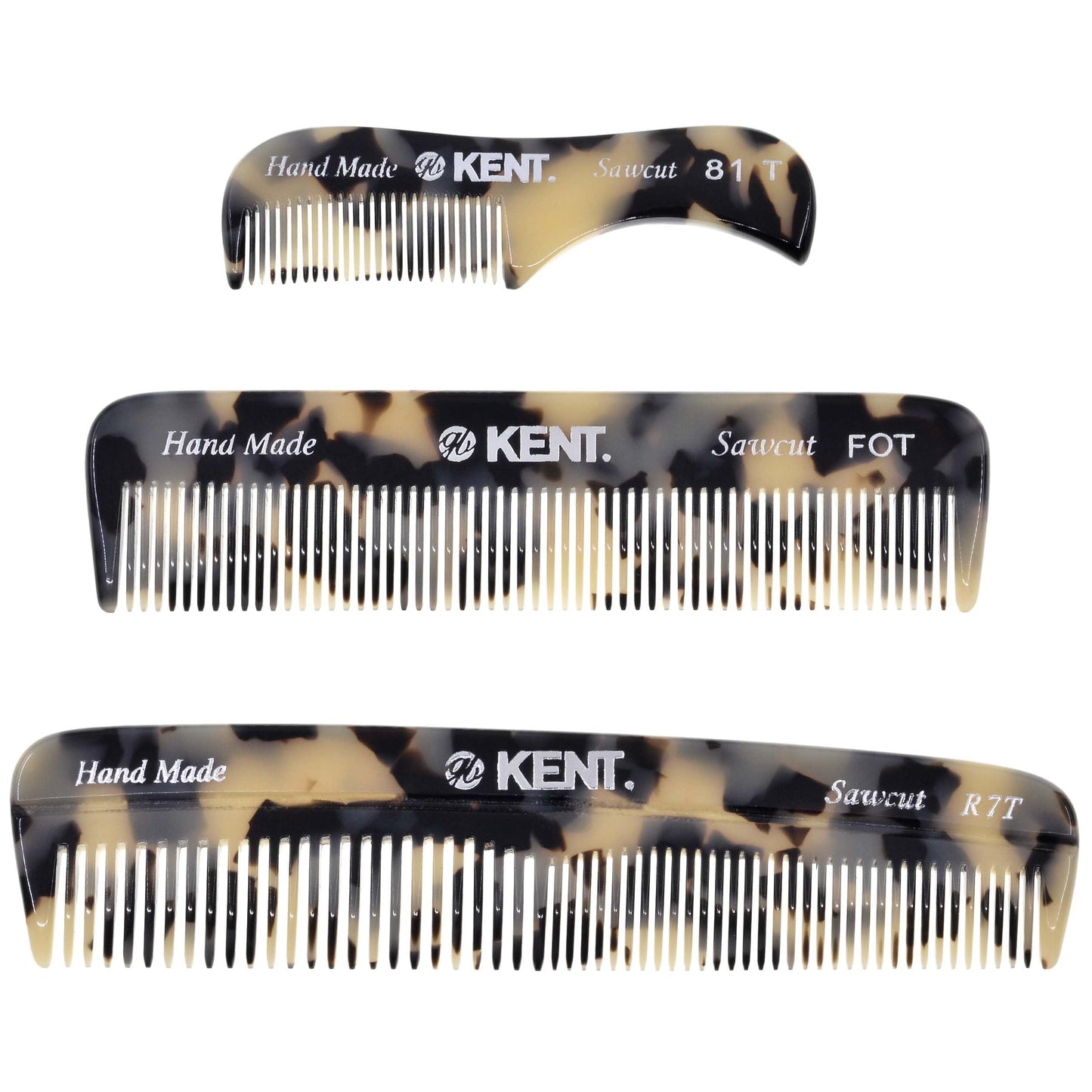Kent Set Men's Hair Pocket Combs, T White 81T X-Small, FOT All Fine Tooth, R7t Double Toothed Fine and Coarse. Best Hair, Beard and Mustache Grooming Beauty and Personal Care KENT
