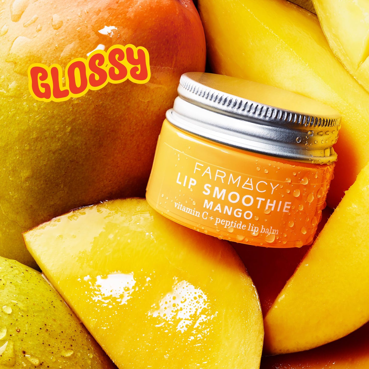 Farmacy Vitamin C + Peptide Hydrating Lip Balm - Lip Smoothie Moisturizing + Plumping Treatment - Smooths Lines with a High-Gloss Finish - Mango (10g) Beauty and Personal Care Farmacy