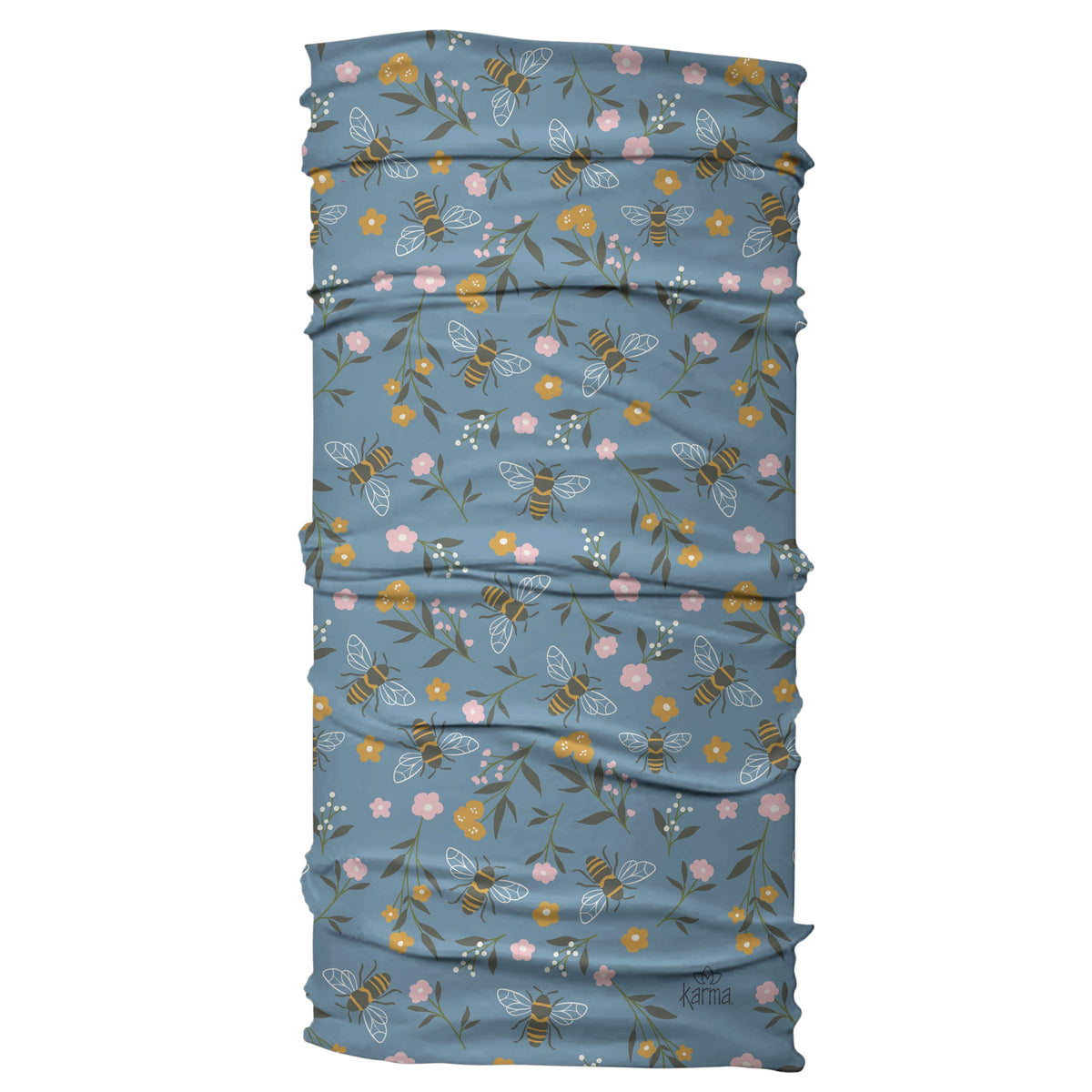 Karma Bee Headband for Women - Wide - Fabric Headband and Stretchy Hair Scarf - Light Blue