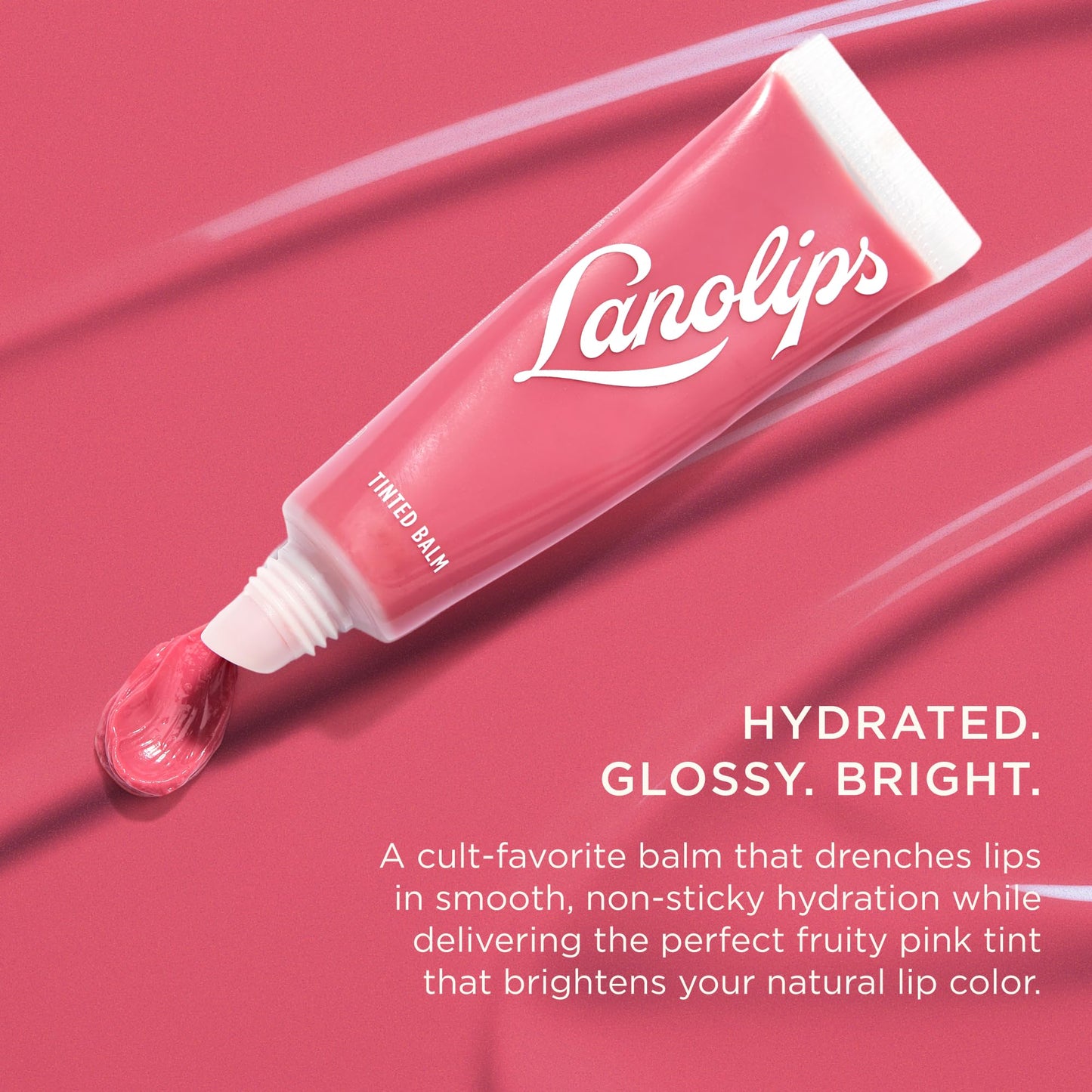 Lanolips Tinted Lip Balm - Moisturizing, Color-Tinted Balm with Lanolin & Vitamin E for Dull, Dry, Cracked Lips, Rhubarb (12.5g / 0.44oz) Beauty and Personal Care Lanolips