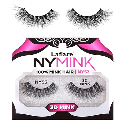 Laflare 3D NY Mink Eyelashes, 100% Real Mink Hair Lashes, Luxury Makeup, Natural, Light, Trendy, Variety, Reusable, Multi layered Real Mink Hair Beauty & Personal Care Laflare