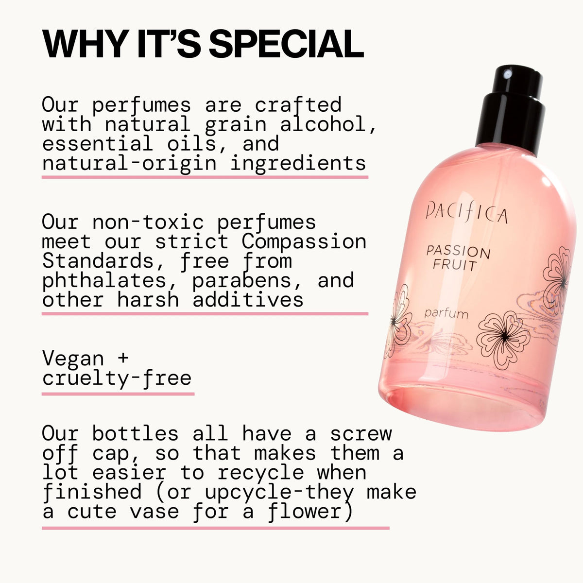 Pacifica Passion Fruit Perfume - Tropical Fruity Floral Clean Perfume for Women with Passionfruit, Pineapple & Vanilla, Vegan, Non-Toxic, Beachy Beauty & Personal Care Pacifica