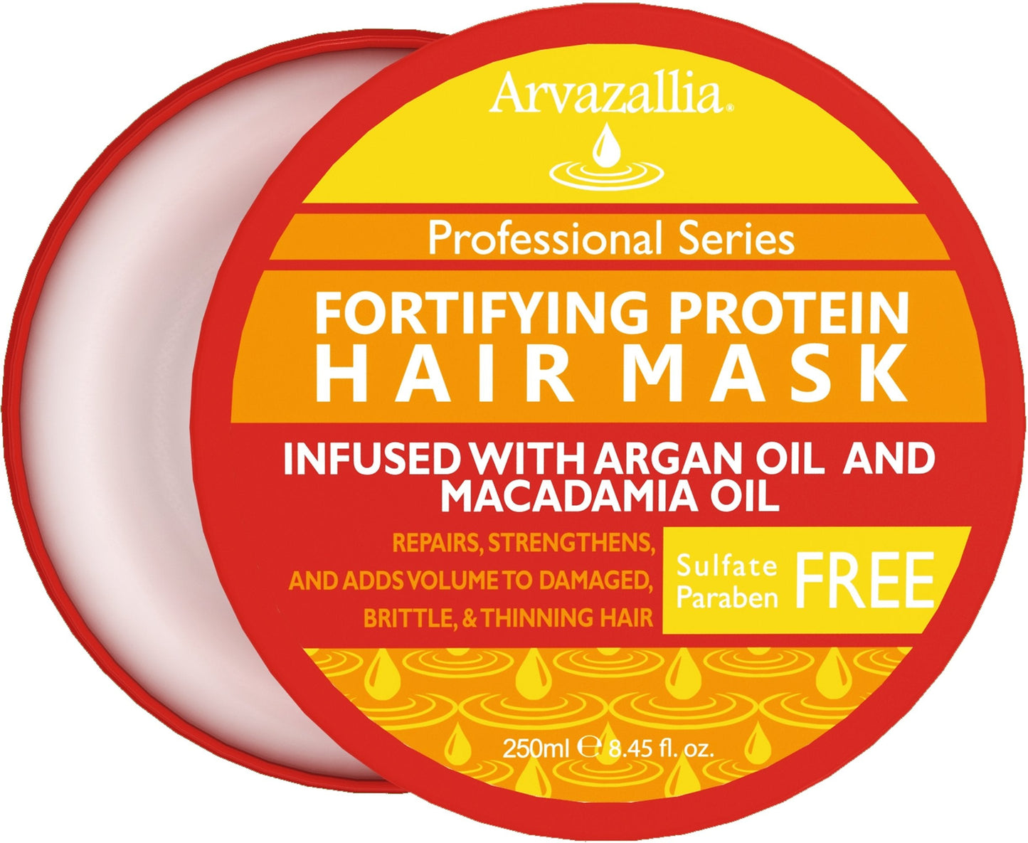 Arvazallia Fortifying Protein Hair Mask and Deep Conditioner with Argan Oil and Macadamia Oil Hair Repair Treatment for Damaged, Brittle, or Thinning Beauty & Personal Care Arvazallia