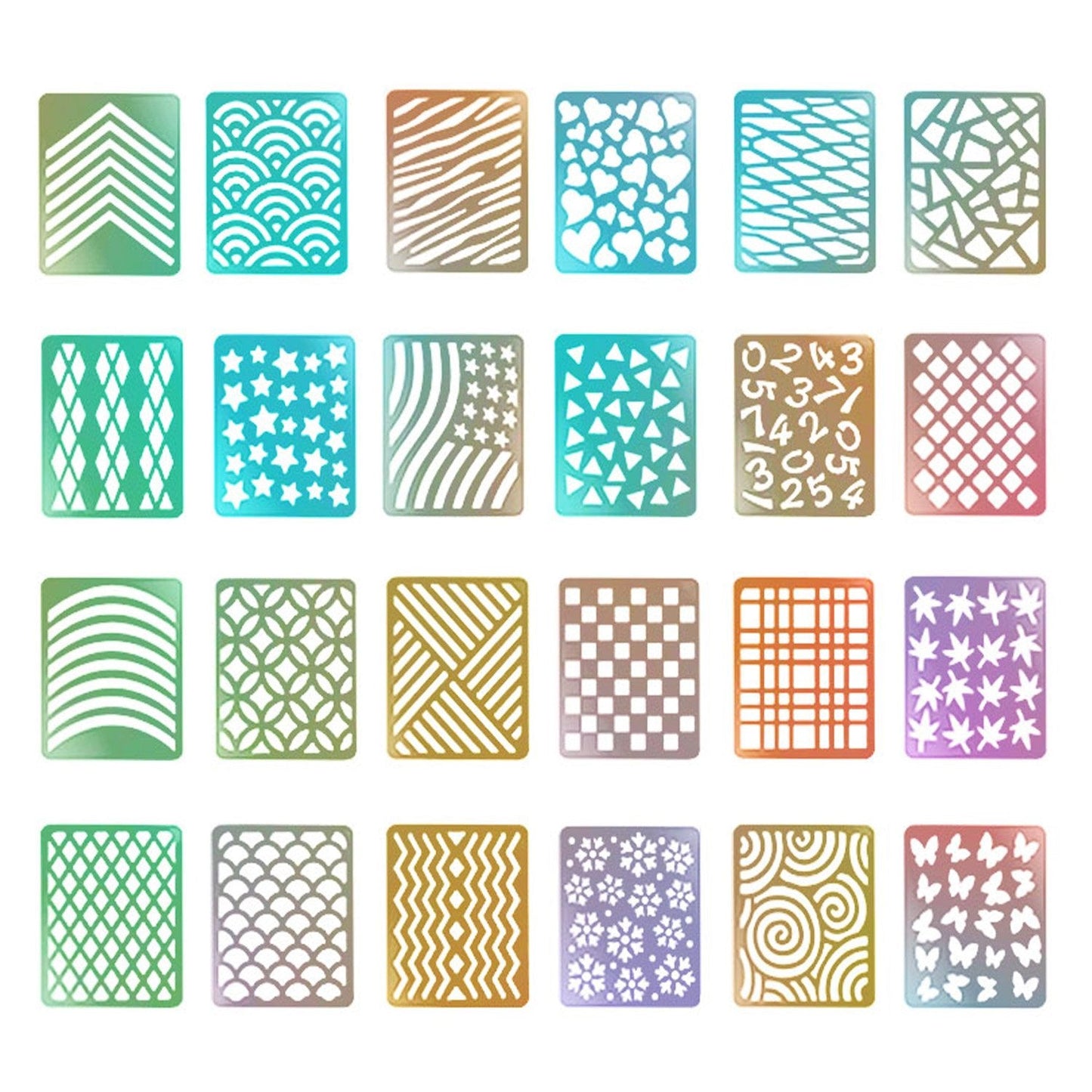 288 Pieces Nail Vinyl Stencils Nail Decoration Stickers Set Nail Stickers Tips Decals, 24 Sheets Beauty & Personal Care Hicarer