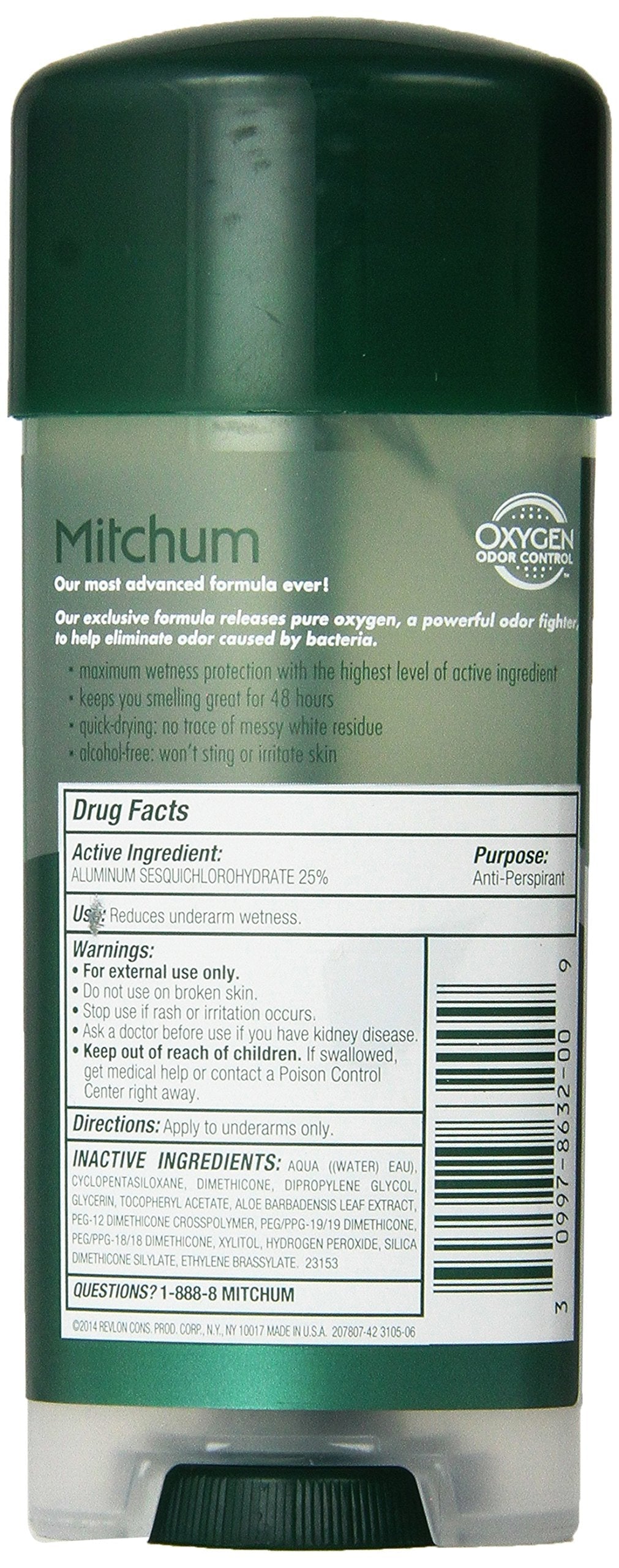 Mitchum Advanced Control Unscented Gel, Anti-Perspirant & Deodarant 3.4 oz (Pack of 6) Beauty and Personal Care Mitchum