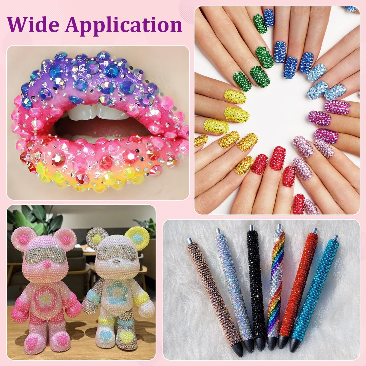 16000Pcs Resin Jelly Rhinestones with Tweezers for Crafting, Dark Purple AB 2-6mm Mixed Sizes Flatback Gems, Bedazzling Crystal for DIY Crafts Beauty and Personal Care TINKRSTUFF