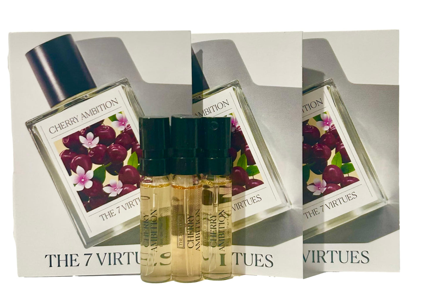 The 7 virtues CHERRY AMBITION Sample Perfume Women Pour Femme EDP Spray 1.7 ml oz - set of 3 (0744) Beauty & Personal Care The 7 virtues