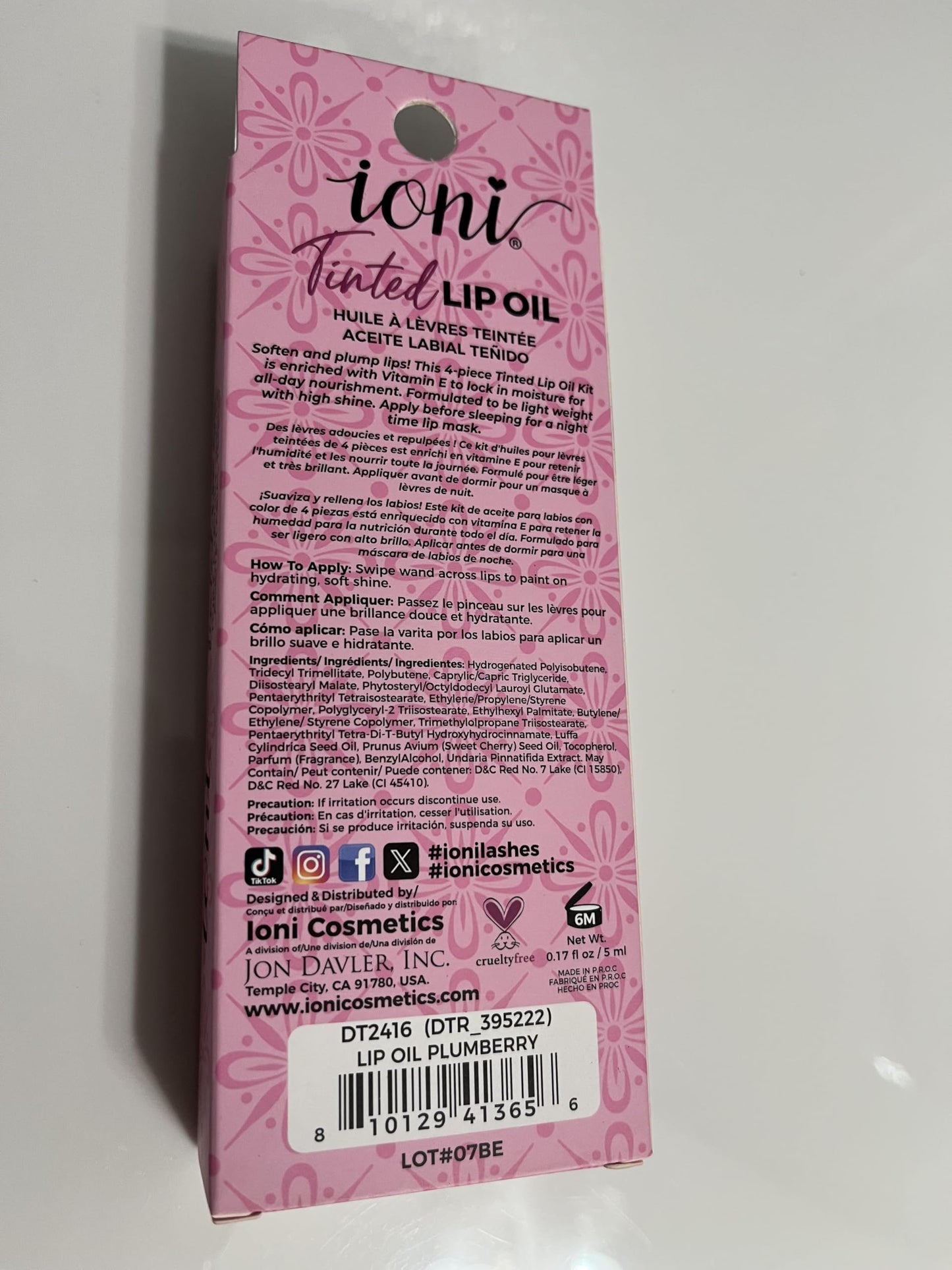 IONI Tinted Lip Oil, Plumberry, Vitamin E, Hydrating, Softens & Plumps Lips, Lightweight, High Shine, 0.17 FL OZ Beauty & Personal Care IONI