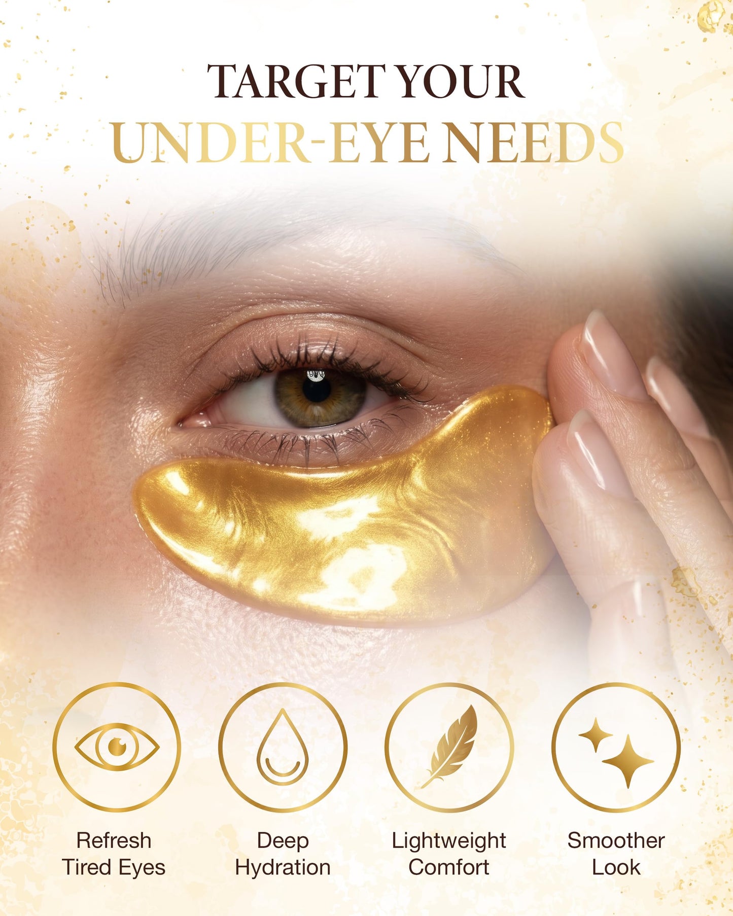 AICHUN BEAUTY Crystal Collagen Gold Eye Mask - 24K Gold Eye Mask Patches - Hydrating Gold Eye Mask Crystal Gel Patches, 30 Pack Beauty & Personal Care AICHUN BEAUTY