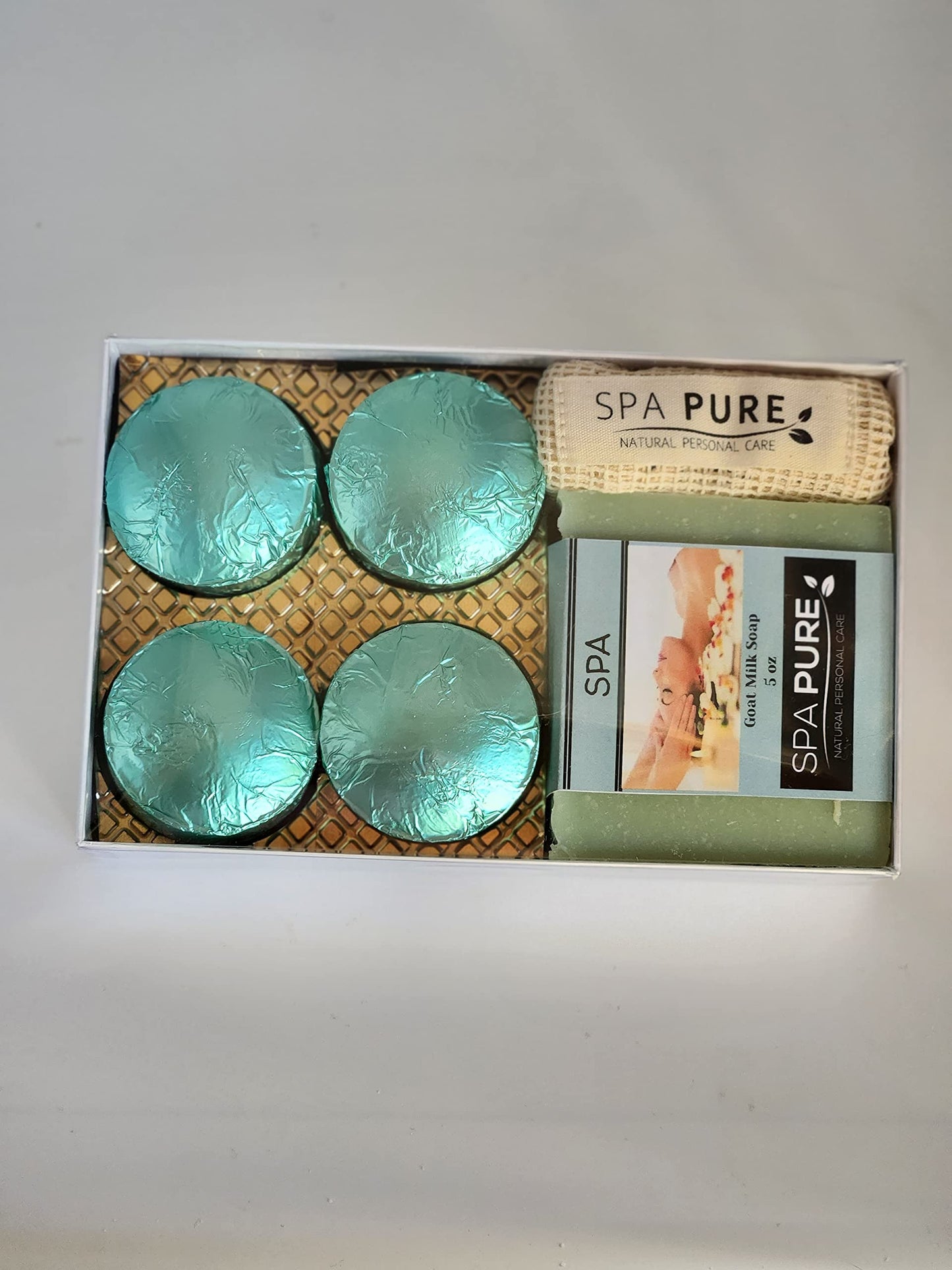 Spa Pure Aromatherapy Gift Set - Spa Bath Melts and Artisan Soap - Made in USA with Plant Based Ingredients - Cotton Soap Bag Beauty and Personal Care Spa Pure