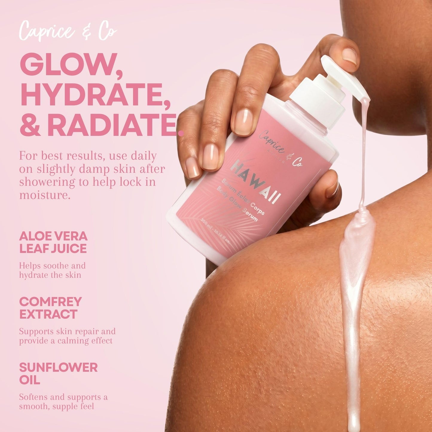 Caprice & Co. Body Glow Serum - 300ml Hydrating Body Serum Beauty & Personal Care Caprice & Co