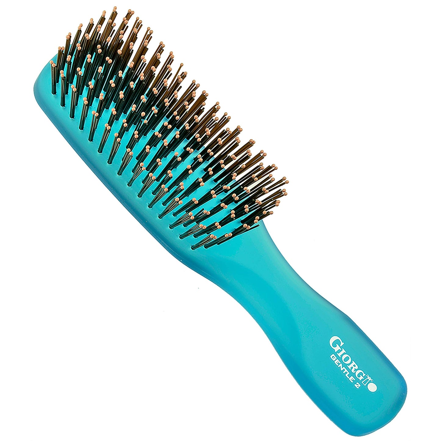 Giorgio GION2B Neon Blue 6.25 inch Gentle Touch Detangler Hair Brush for Men Women and Kids. Soft Bristles for Sensitive Scalp. Wet & Dry for all Hair Beauty & Personal Care GIORGIO