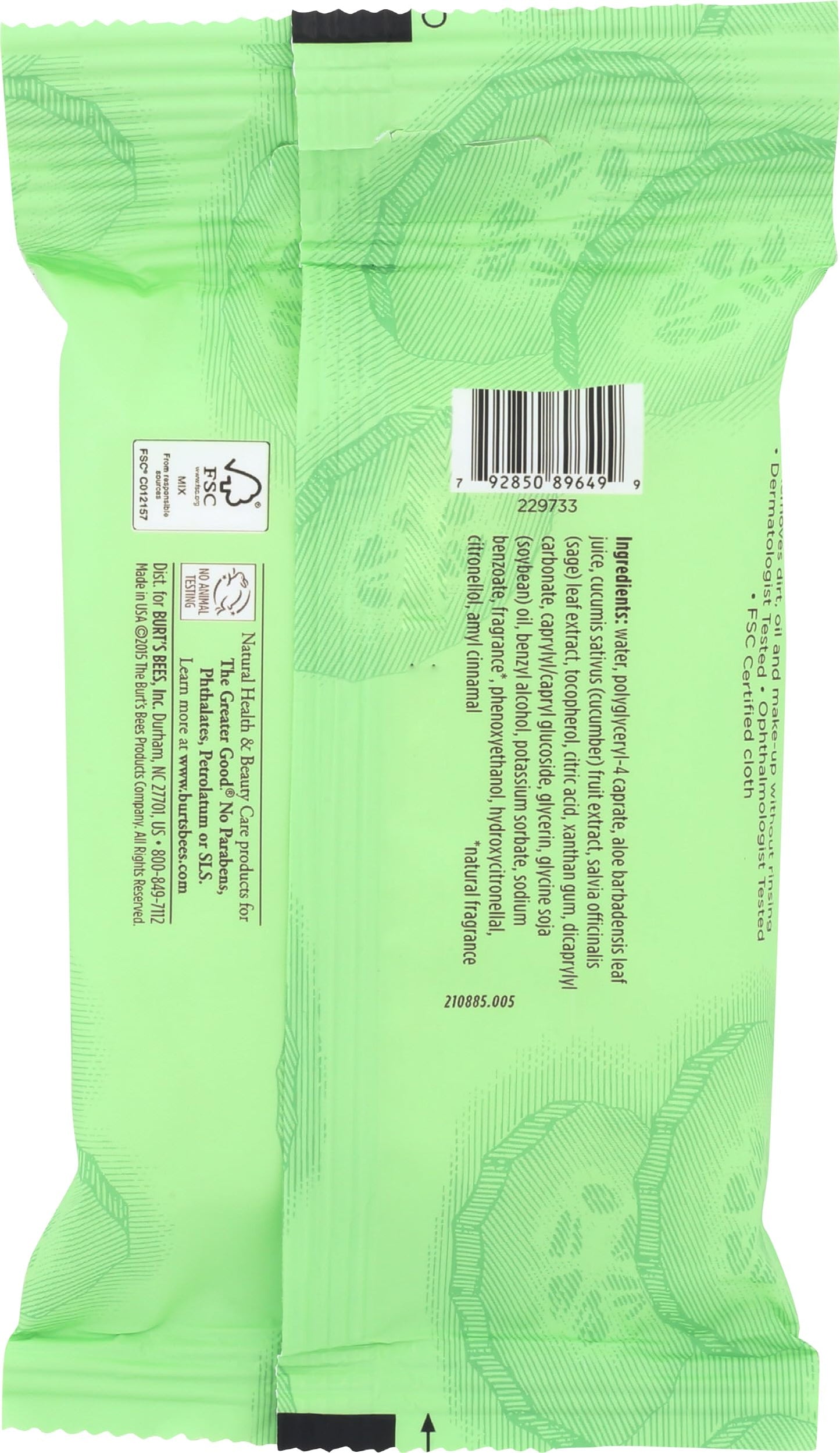 Burt's Bees Facial Cleansing Towelettes, Cucumber & Sage, 10 Count Beauty & Personal Care Burt's Bees
