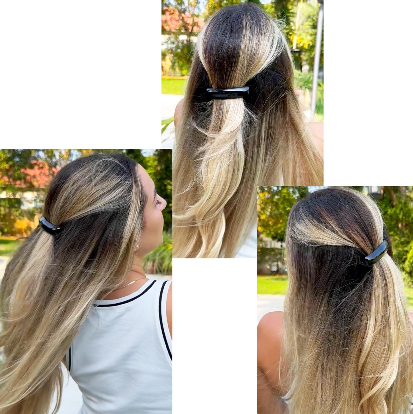 Camila Paris CP3019 French Hair Barrette Clip for Girls, Black, Rubberized Metal Clasp Strong Hold Grip Hair Clips for Women, No Slip Durable Beauty & Personal Care Camila