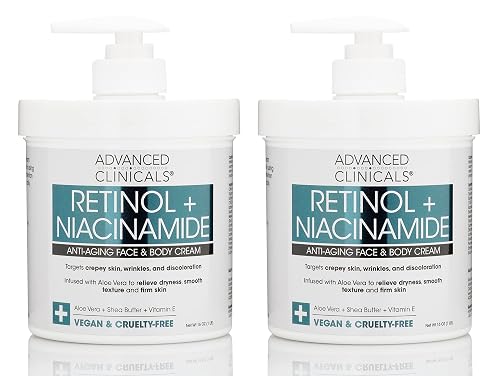 Advanced Clinicals Retinol Body & Face Lotion W/Niacinamide, Dry Skin Face Moisturizer & Crepey Skin Care Treatment, Anti Aging Retinol Cream Reduces Beauty & Personal Care Advanced Clinicals