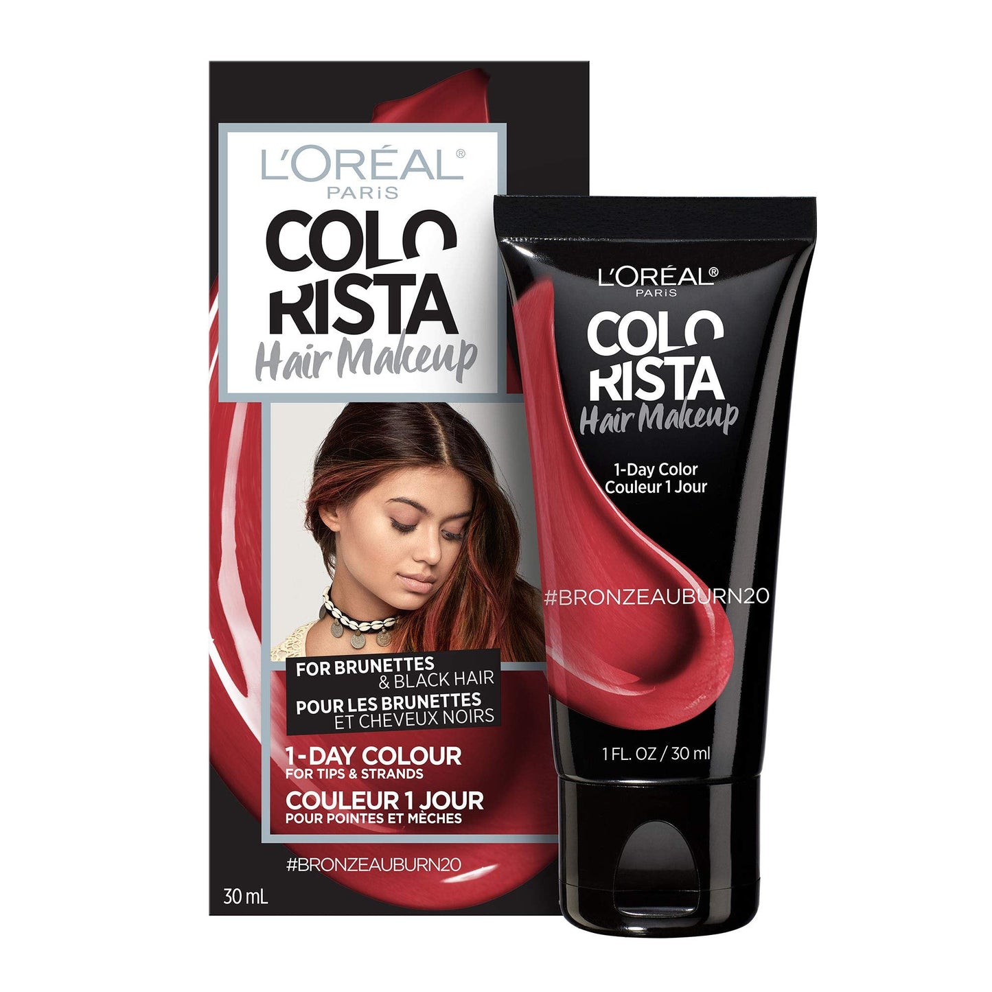 L'Oreal Paris Hair Makeup Temporary 1-Day Hair Color for Brunettes, Bronze Auburn 20, 1 Fl Oz Beauty & Personal Care L'Oreal Paris