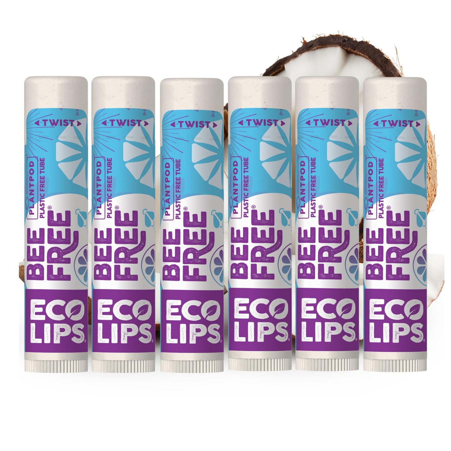 Eco Lips Bee Free Vegan Unscented 100% Natural Lip Balm - Soothe and Moisturize Dry, Cracked and Chapped Lips - 100% Plastic-Free Plant Pod Packaging Beauty & Personal Care Eco Lips