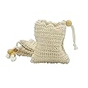 Bleu Bath (4 Pack) Exfoliating Loofah Pouch Sisal Ramie Soap Saver Bag with Drawstring and Wooden Bead Holder Beauty & Personal Care Bleu Bath