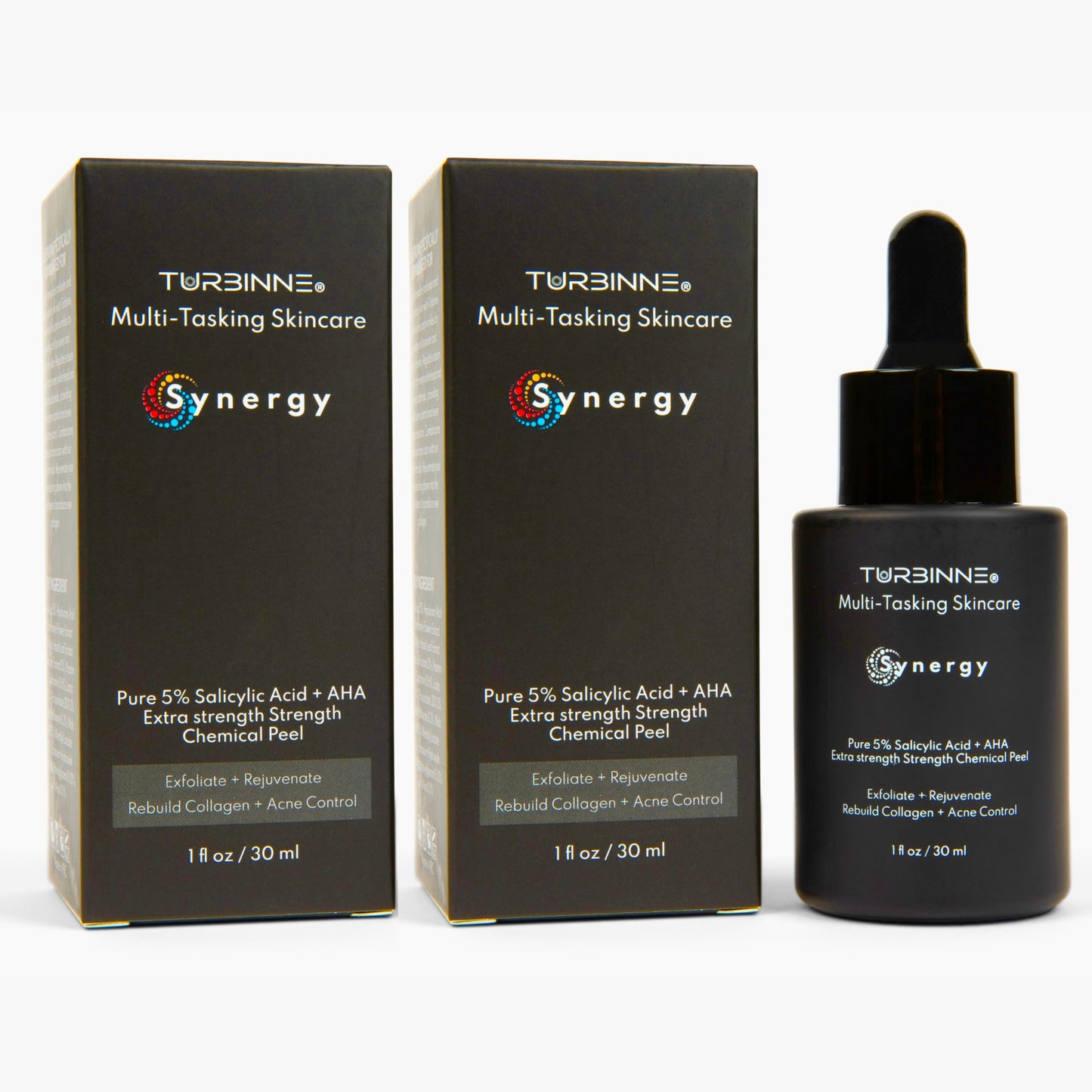 (2 Pack) Turbinne Synergy Multi-Tasking Extra Strength Chemical Peel. Pure 5% Salicylic Acid + AHA. Best For Exfoliate, Rejuvenate, Rebuild Collagen Beauty & Personal Care TURBINNE
