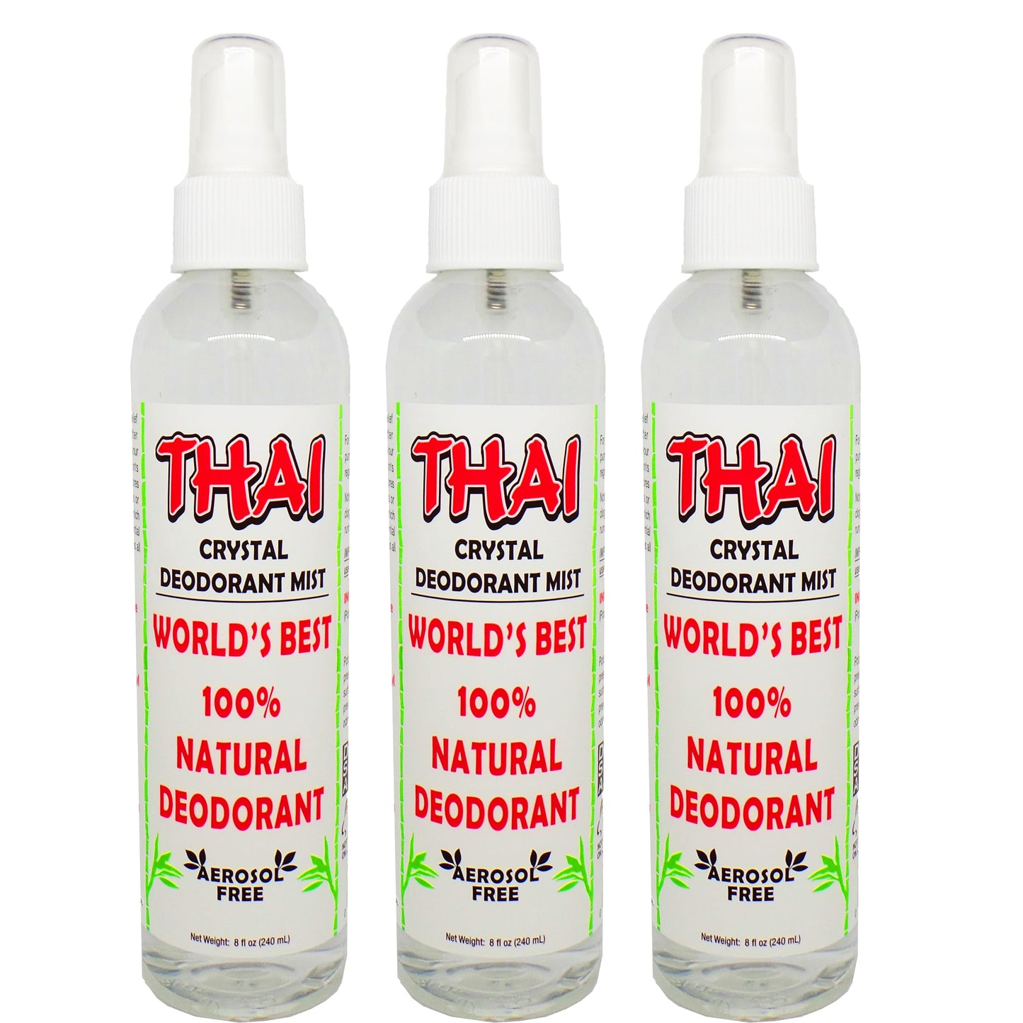 Thai Deodorant Stone Crystal Mist Natural Deodorant Spray 8 oz. Bundle (Pack Of 3) Beauty and Personal Care Thai Deodorant Stone