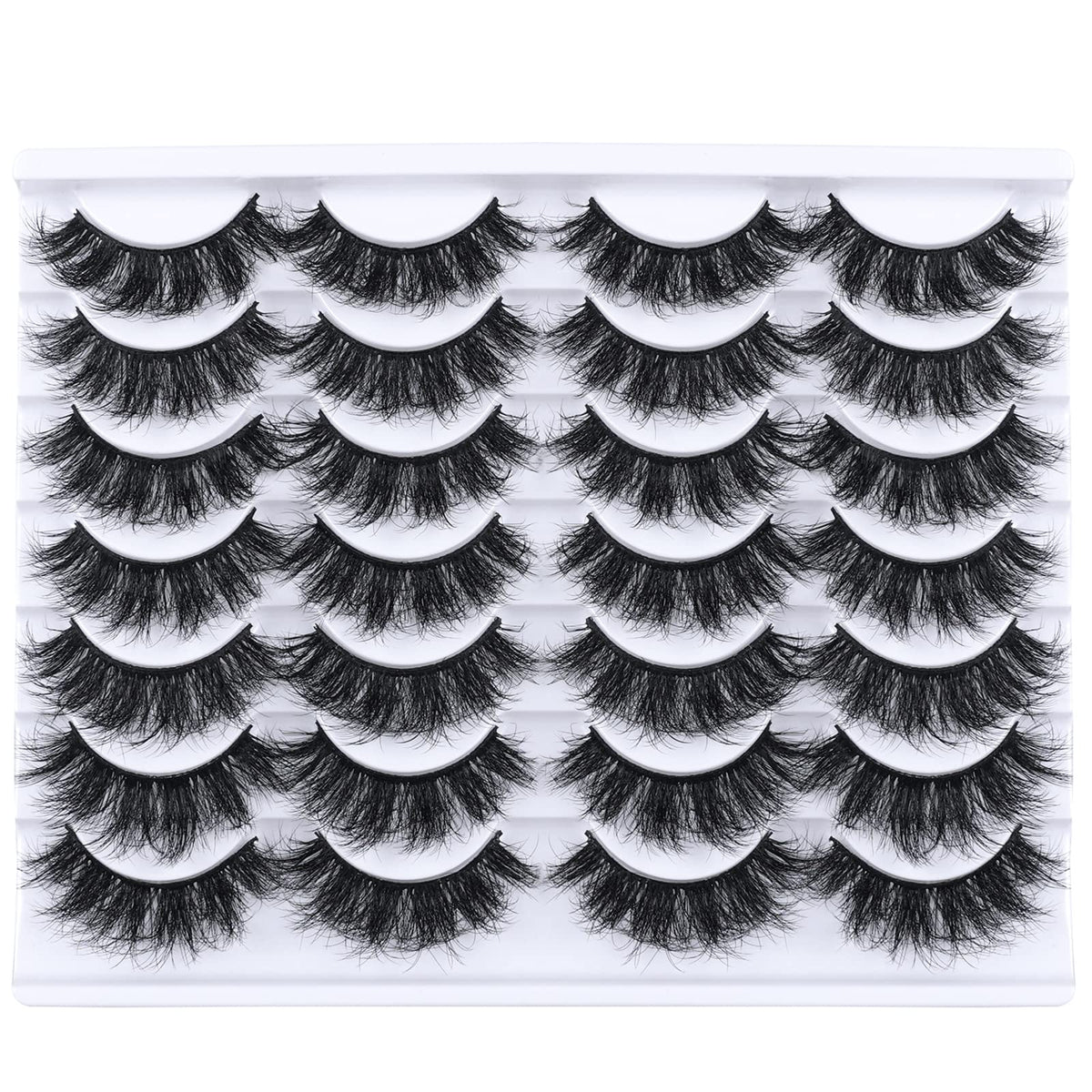 Mebver Lashes Eyelashes 8D Fluffy False Eyelashes Wispy Faux Mink Lashes Light Weight Fake Eyelashes Cat Eye Lashes 14 Pairs Pack Beauty & Personal Care Mebver