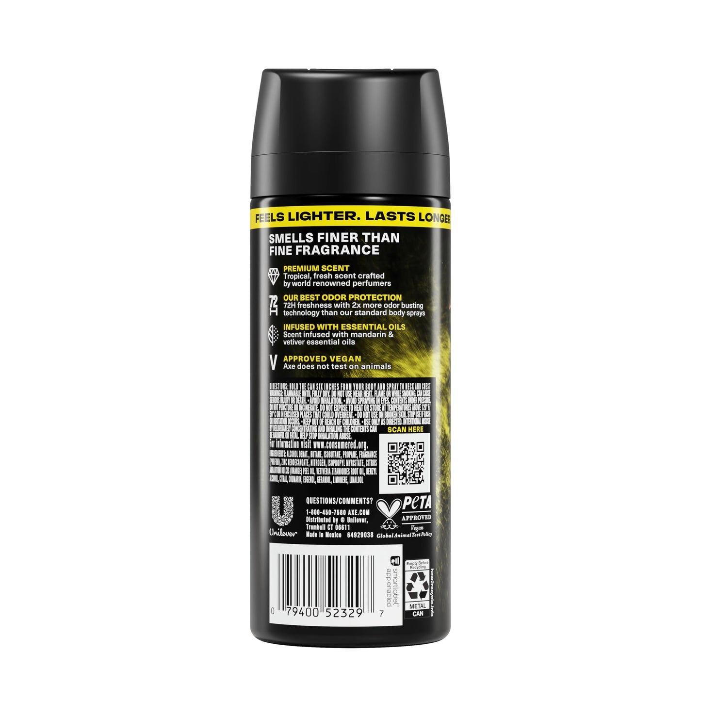 AXE Fine Fragrance Collection Body Spray Golden Mango 72 Hour Freshness Aluminum Free 2.9 oz Beauty and Personal Care AXE