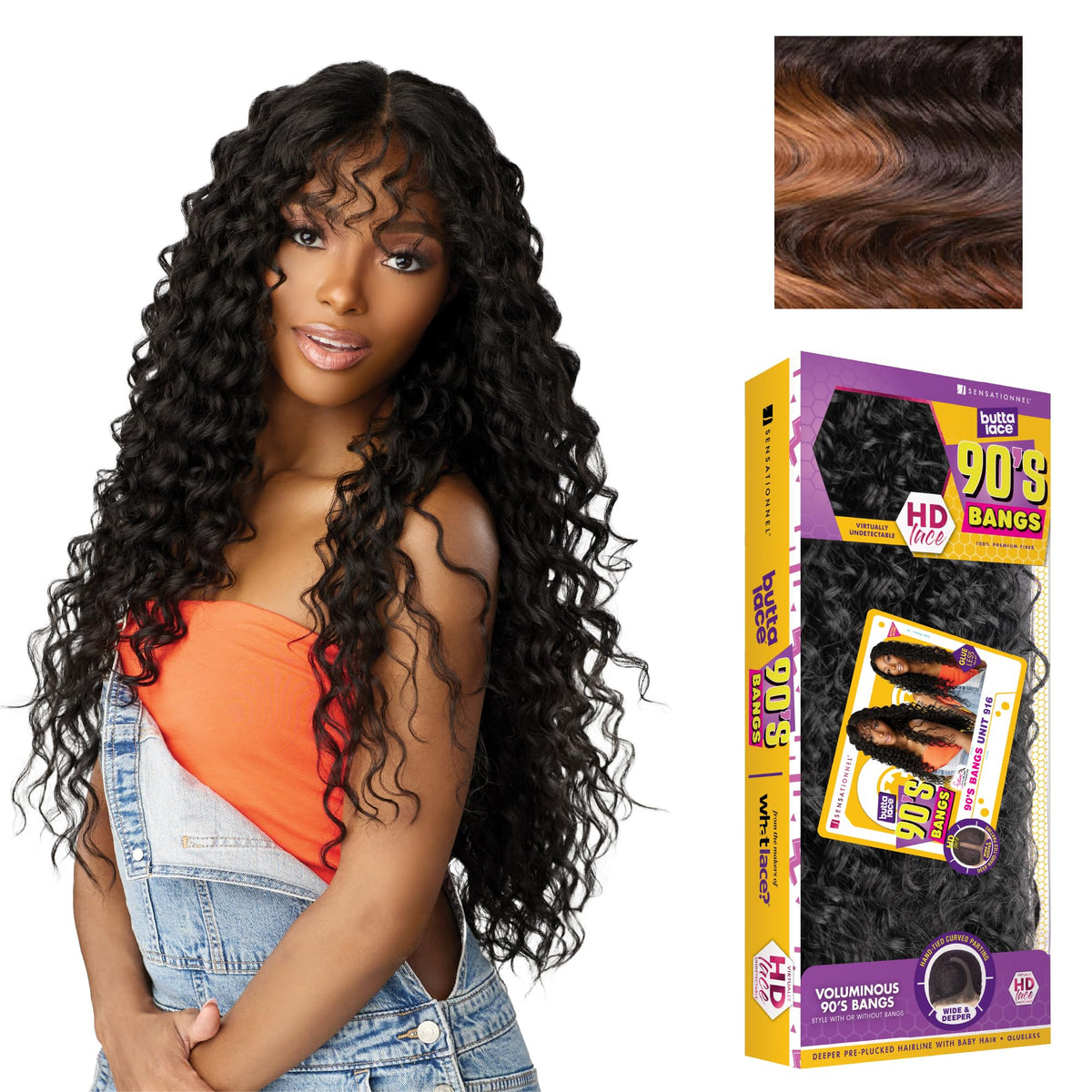 Sensationnel Butta Lace 90s Bangs Wig-Unit 916, BALAYAGECHOCOLATE