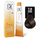 GK HAIR Color Cream 7.0 Intense Natural Blonde - 100% Grey Coverage | Semi, Demi- Permanent Results | 8-10 Vol Semi | 20-30-40 Vol Permanent - Salon Beauty & Personal Care GK HAIR