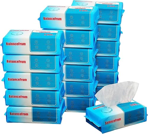 Elevon Multi-Purpose 100% Unscented Cotton Tissue Soft Dry Facial Cotton Wipes for Sensitive Skin, , White (Pack of 18) Beauty & Personal Care Elevon