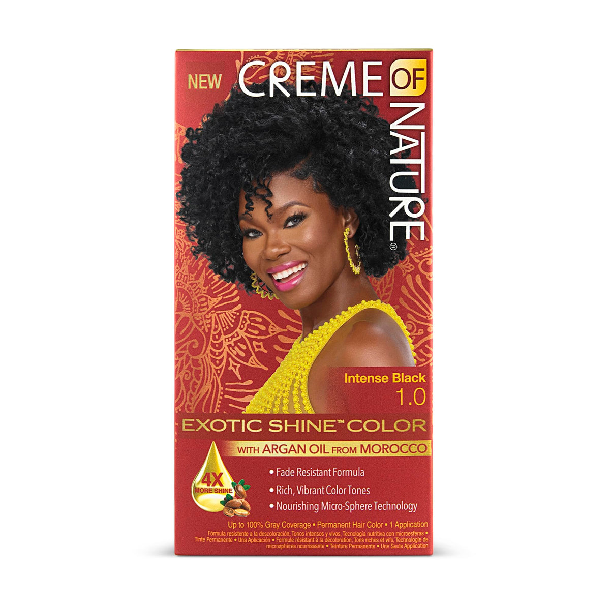 CREME OF NATURE EXOTIC SHINE COLOUR WITH ARGAN OIL FROM MOROCCO 1.0 INTENSE BLACK by Creme of Nature