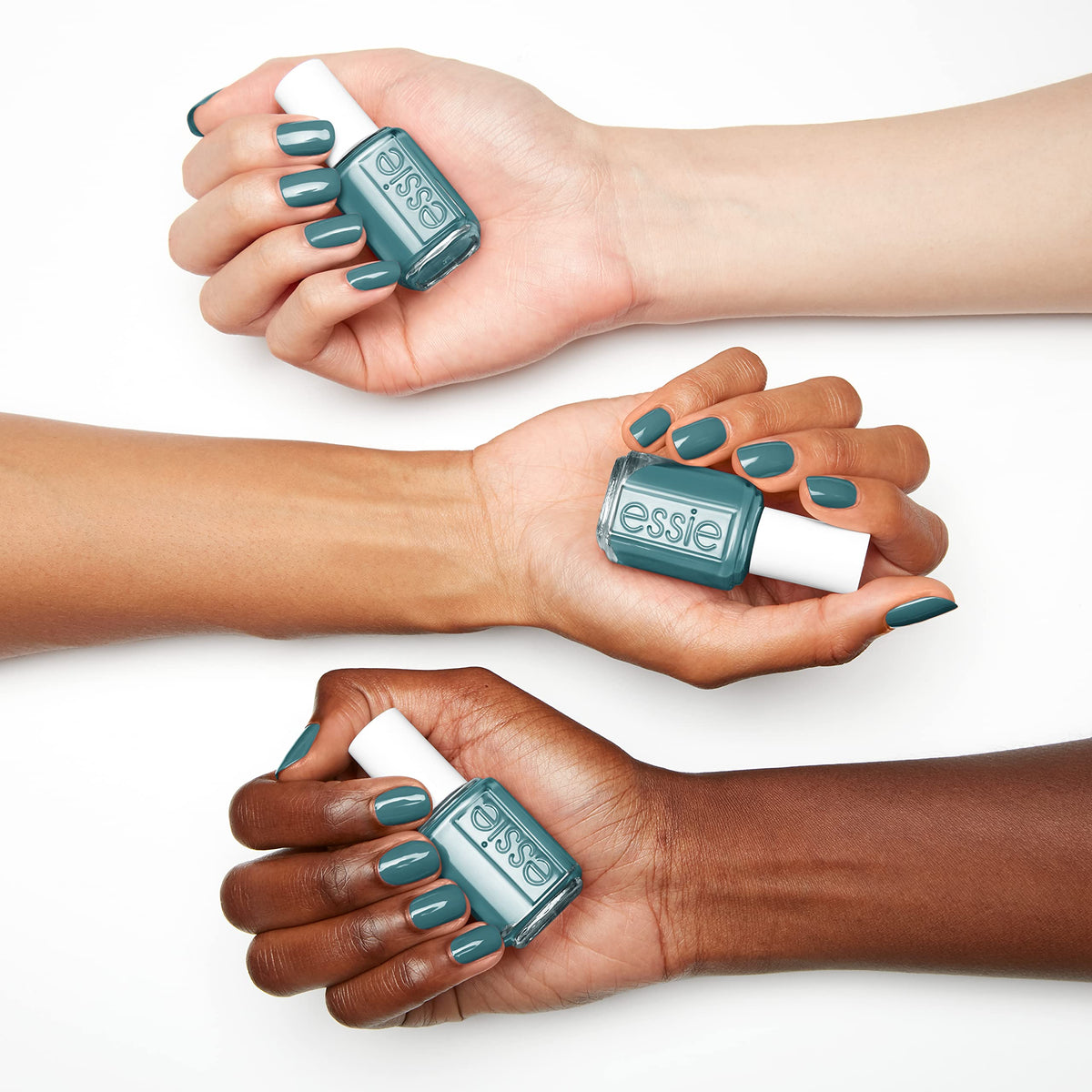 essie Nail Polish, Cream Finish, Transcend the Trend, Muted Teal-Blue, 8-Free Vegan, 0.46 fl. oz. Beauty & Personal Care essie
