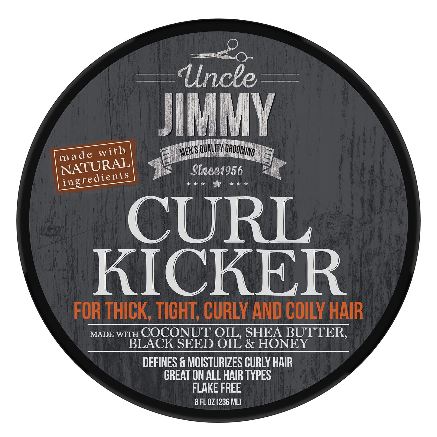 Uncle Jimmy Curl-Kicker Hair Cream for Men - Medium Hold Forming Cream - Flake Free Hair Styling Cream with Black Seed Oil and Honey 8 Fl Oz Beauty & Personal Care Uncle Jimmy