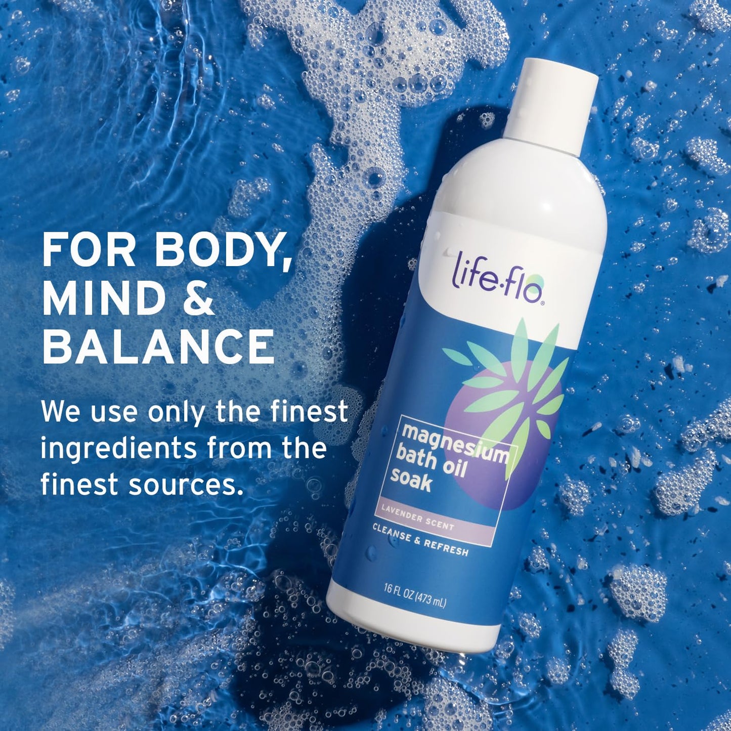 Life-FLO Magnesium Oil Bath Soak, Calming Lavender Scent - Relaxing Bath Oil and Foot Soak with Magnesium Chloride from the Zechstein Seabed - Gentle Beauty and Personal Care LIFE-FLO