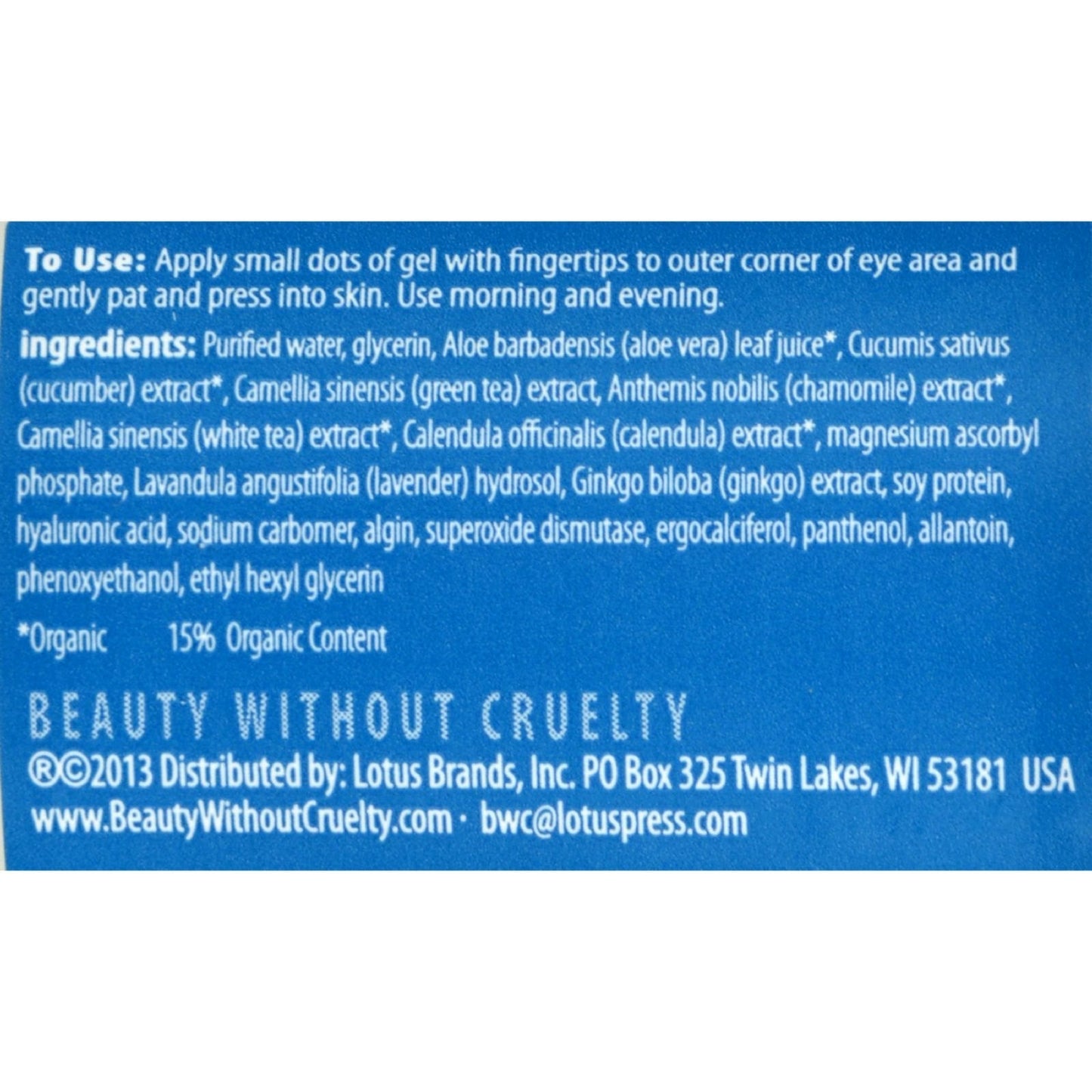 Beauty without Cruelty Green Tea Nourishing Eye Gel, 1-Ounce Beauty & Personal Care Beauty Without Cruelty