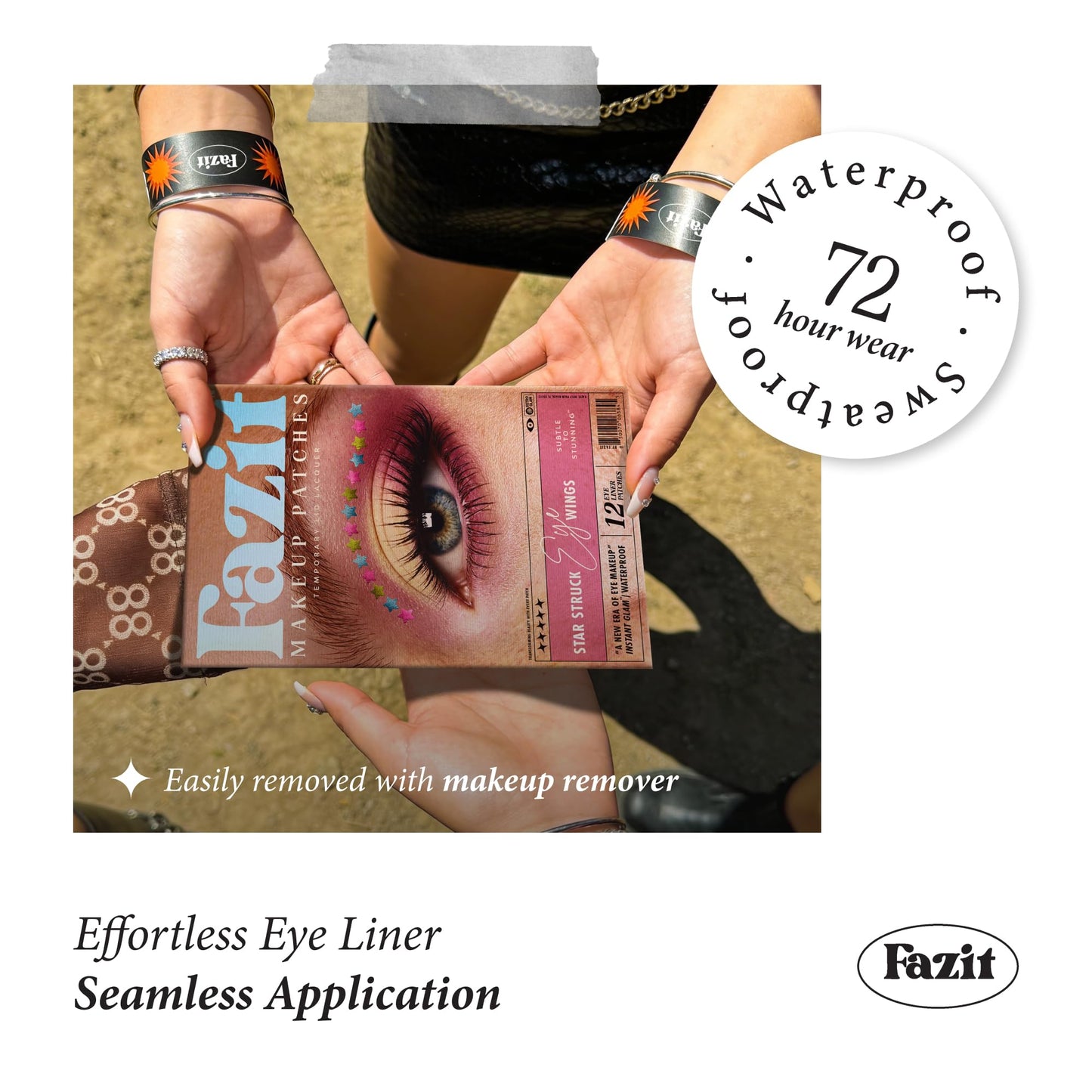 Fazit Makeup Patches - Star Struck Eye Wings - Glow Up Make-Up Patches - Cute Glitter Makeup Accessories for Women - Cosmetic Glitter for Face Beauty & Personal Care Fazit