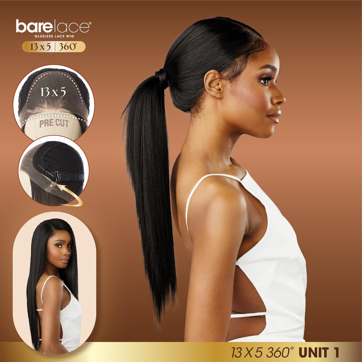 Sensationnel Barelace 13x5 360 LaceWig-Unit 1, BALAYAGEMOCHA