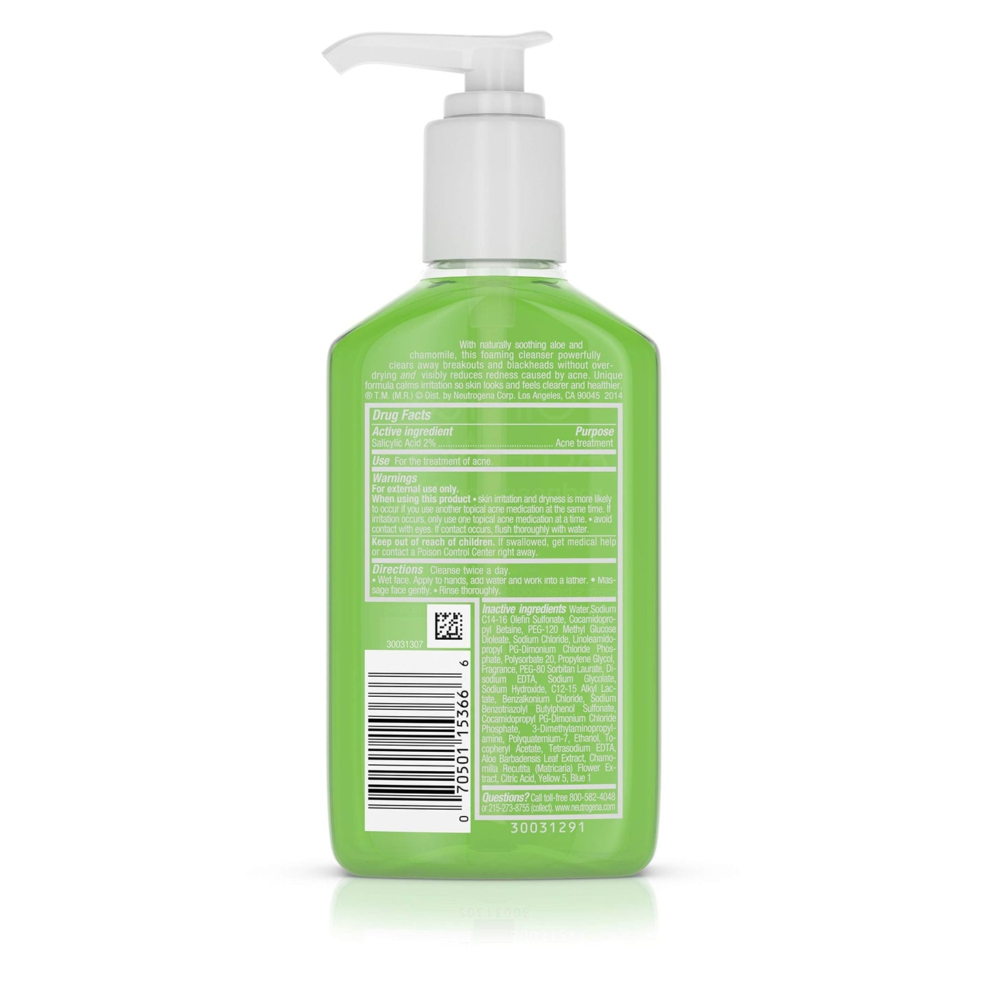 Neutrogena Oil-Free Acne and Redness Facial Cleanser, Soothing Face Wash with Salicylic Acid Acne Medicine, Aloe, and Chamomile to Reduce Facial Beauty and Personal Care Neutrogena