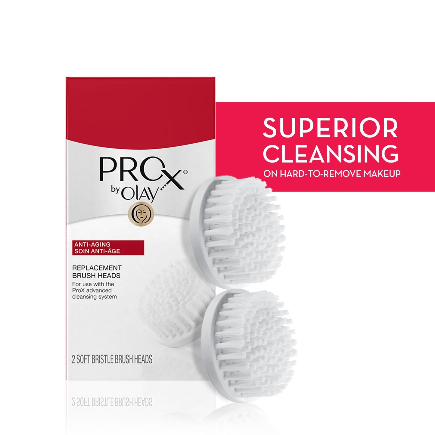 Olay ProX Face Brush Advanced Facial Cleansing System Replacement Brush Heads, 2 Count Beauty & Personal Care Olay