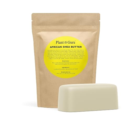Raw African Shea Butter 1 lb. Bar 100% Pure Natural Unrefined IVORY - Imported From Ghana - Ideal Moisturizer For Dry Skin, Body, Face And Hair Beauty & Personal Care Plant Guru