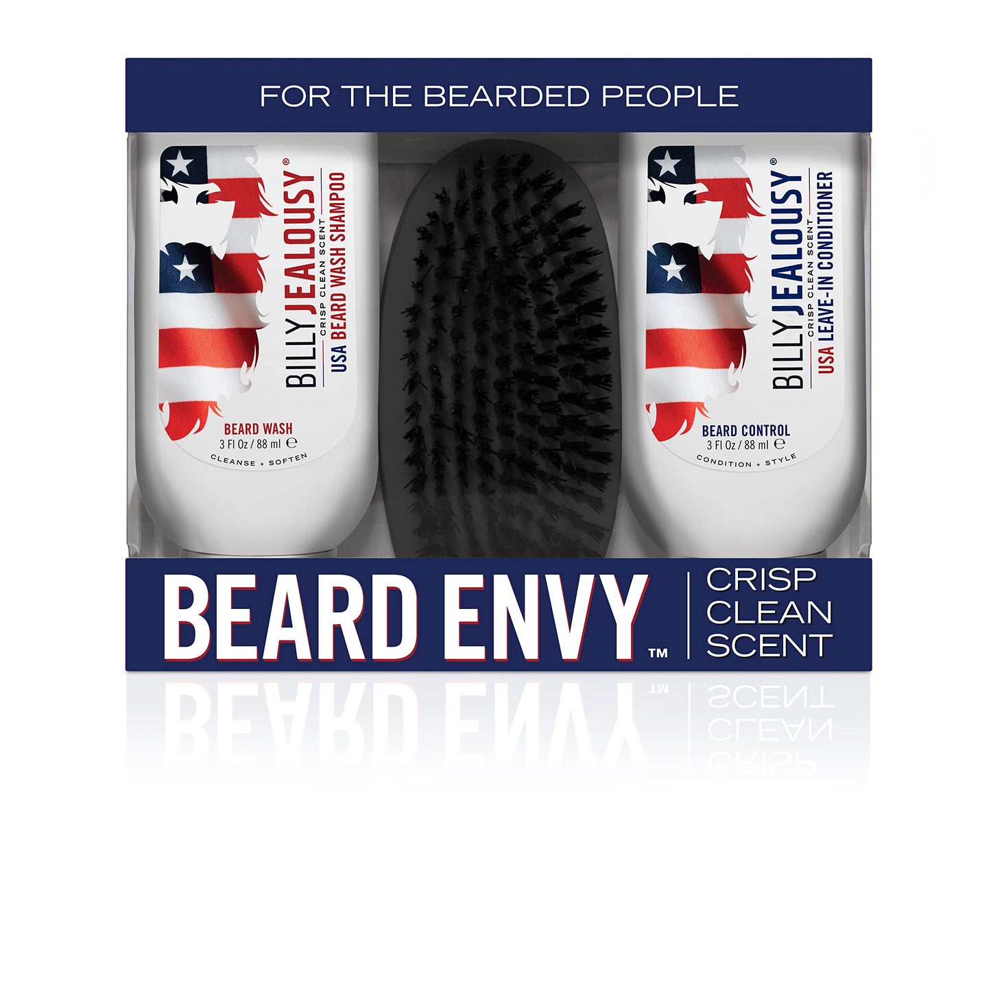 Billy Jealousy USA Beard Envy Facial Hair Refining Kit with Beard Wash Facial Hair Control and Boar Bristle Brush for Clean, Hydrated, Soft, Tamed Beauty & Personal Care Billy Jealousy