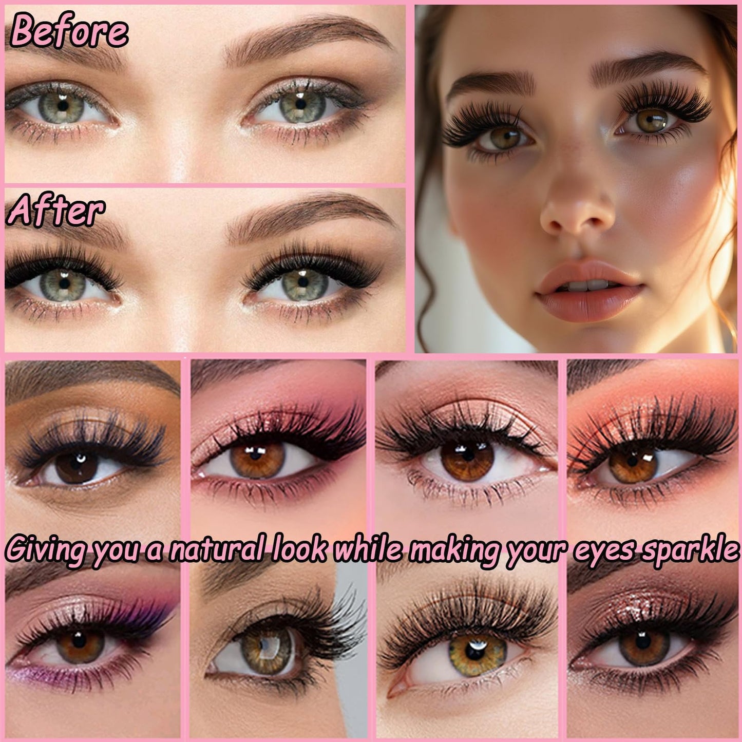 Manga Lash Clusters, 640 Pcs Eyelashes Clusters Extensions 9-16mm Individual Lashes D Curl Fluffy Wispy False Eyelashes Thin Band (40D&50D) Beauty and Personal Care OLLAVO