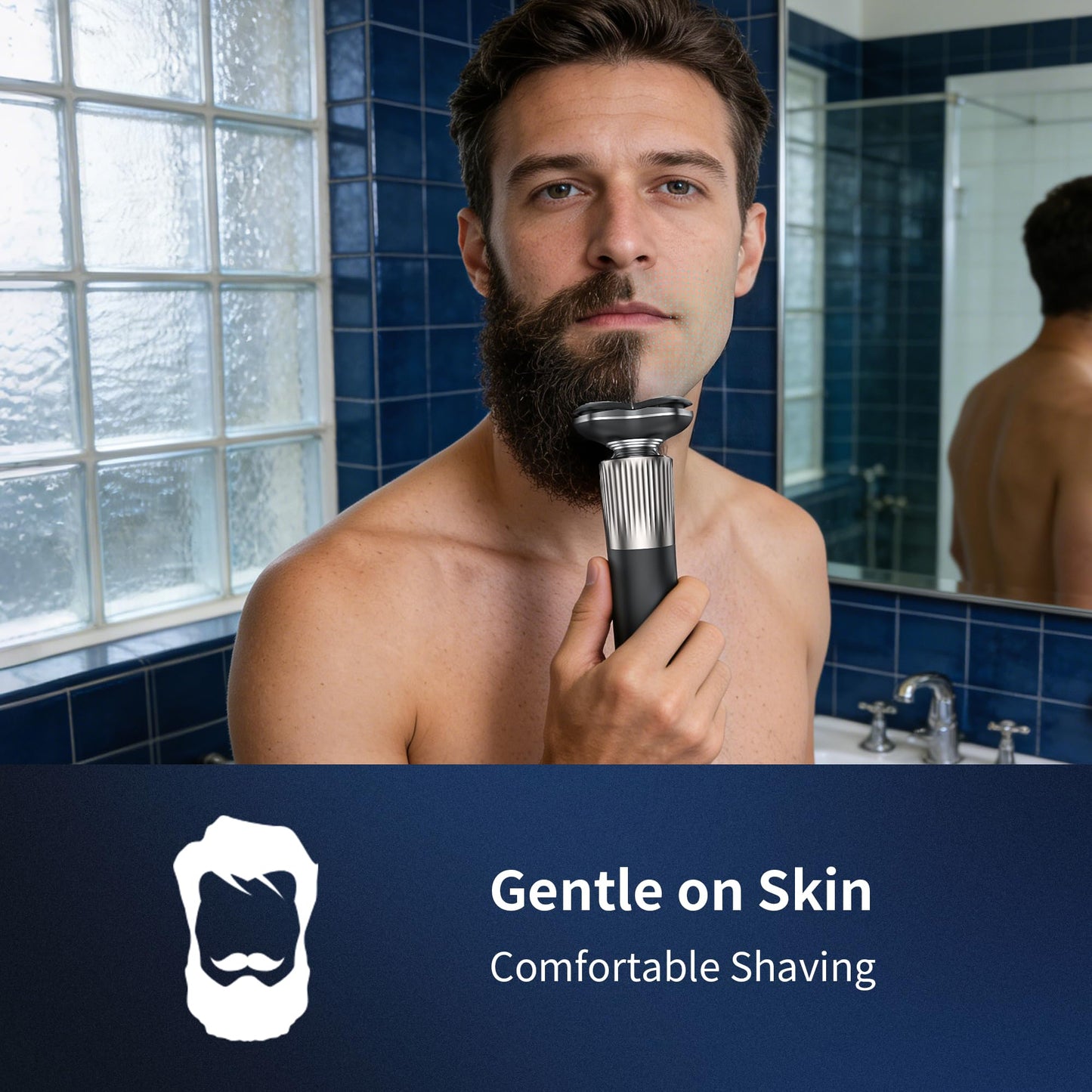 Electric Razor for Men 8011 Series, 4D Floating Rotary Head, IPX7 Waterproof Wet & Dry Use, USB-C Fast Charge, 90Min Runtime, Hypoallergenic Blades Beauty and Personal Care EvznFeo