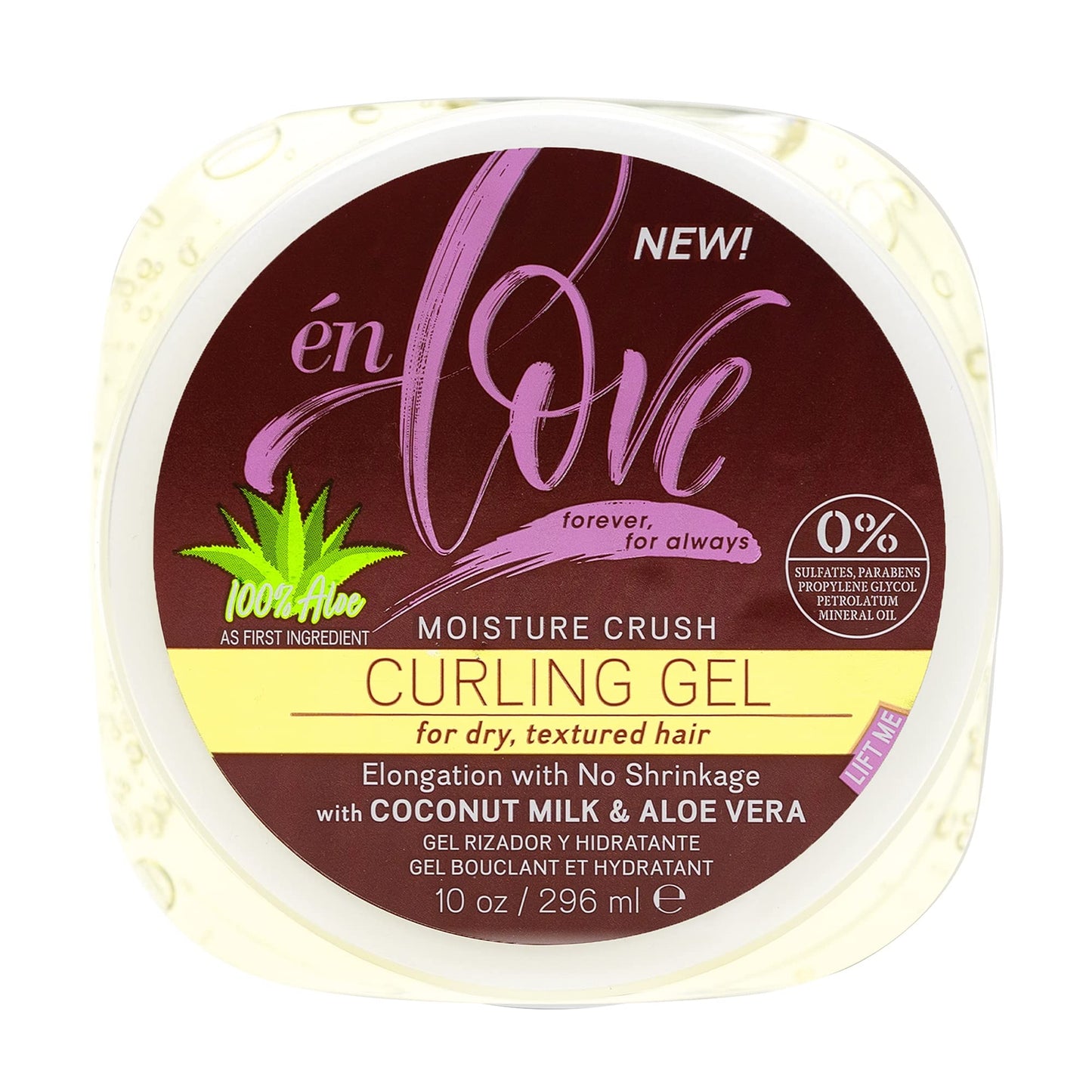 én Love Moisture Crush Curling Gel with Natural Coconut Milk & Pure Aloe Vera for Curly or Wavy Hair | Non-Flaking & Alcohol-Free | Defines Curls Beauty & Personal Care én Love