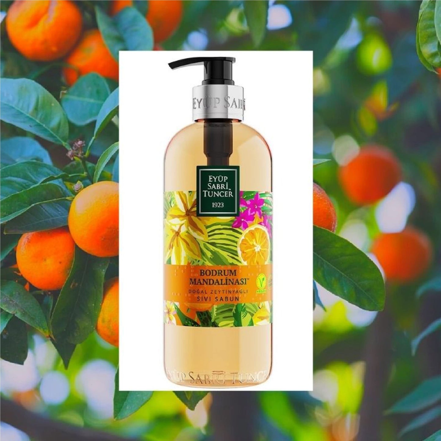EST 1923 Eyup Sabri Tuncer Natural Soap Series (Foam Bodrum Mandarin-Natural Olive Oil, 500ml) Beauty & Personal Care EST