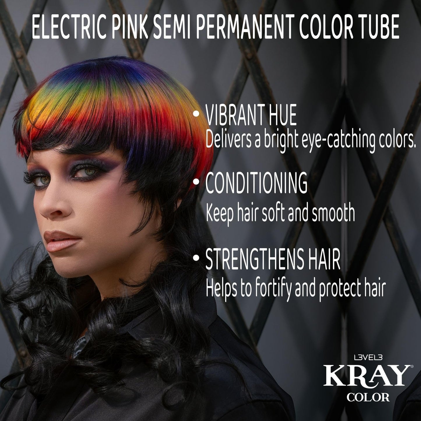 L3 - Level 3 Electric Semi Permanent Hair Color - Vibrant Long Lasting Shine - Argan Oil Protection - 100 ml - Electric Pink Beauty & Personal Care L3