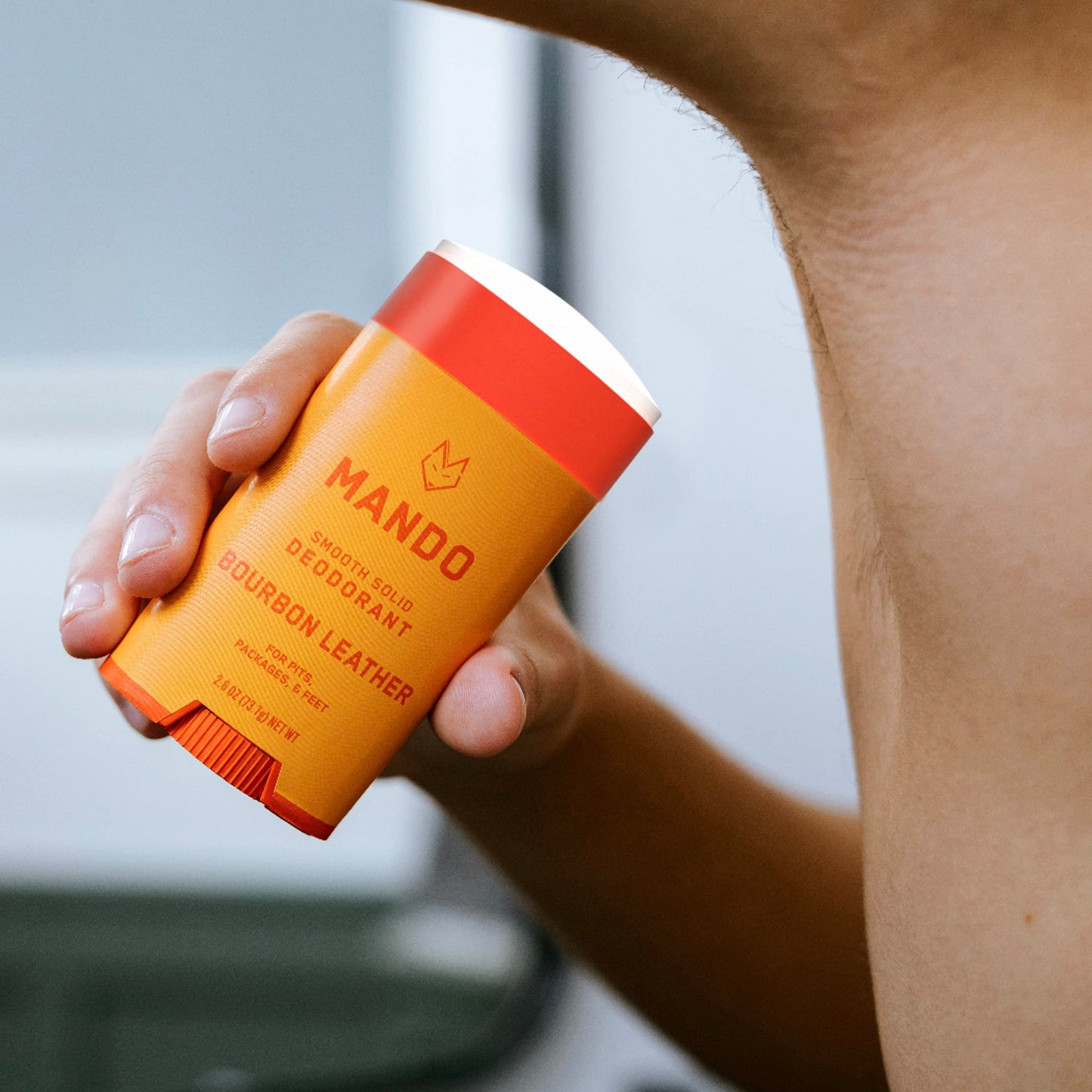 Mando Whole Body Deodorant For Men - Smooth Solid Stick - 72 Hour Odor Control - Aluminum Free, Baking Soda Free, Skin Safe - 2.6 Ounce (Bourbon Beauty and Personal Care Mando