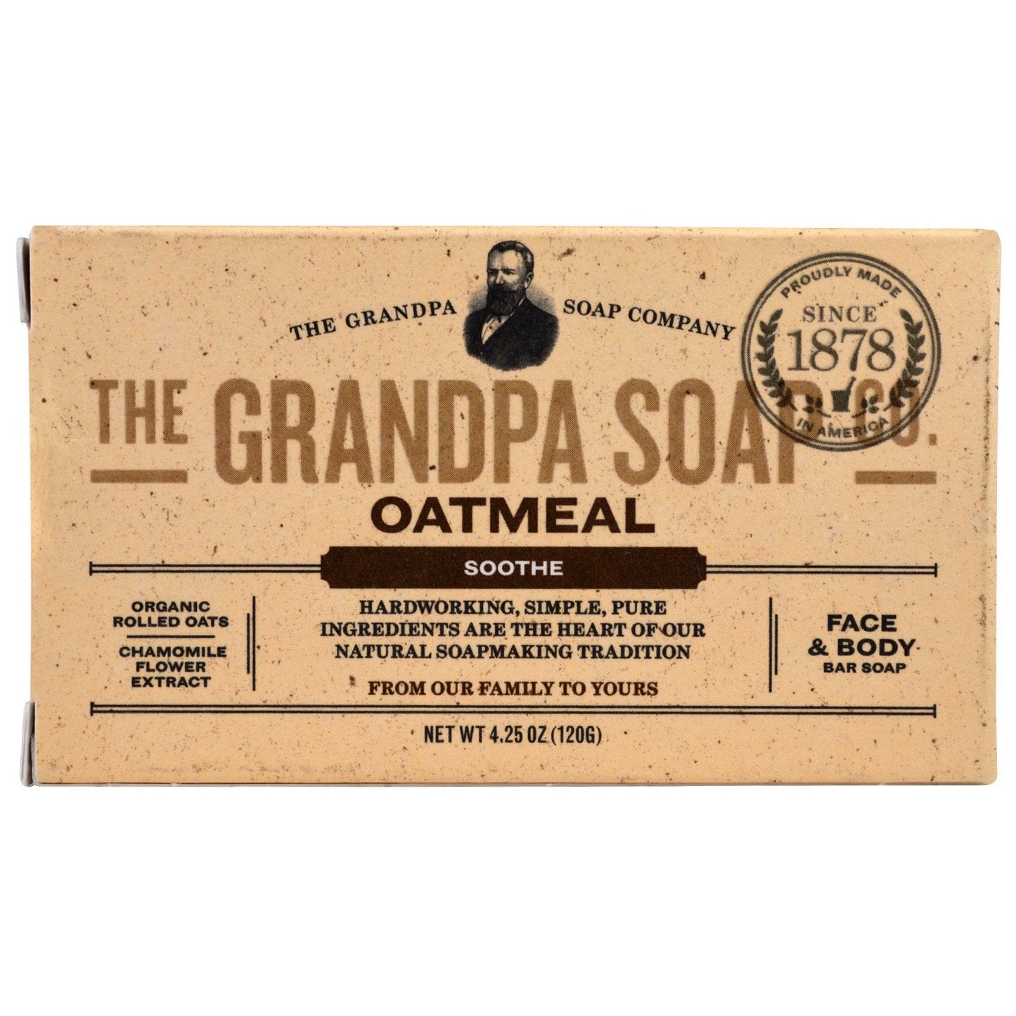 Grandpa's Old Fashioned Oatmeal Bar Soap for Face and Bath, 3.25 Ounce Beauty & Personal Care The Grandpa Soap Company