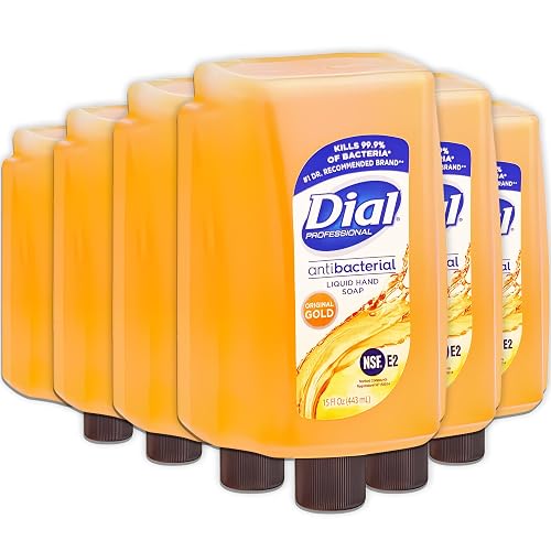 Dial Gold Liquid Hand Soap Refill, 6 Pack Bulk, Dial Professional Versa Gold Hand Wash Dispenser Refill, Moisturizes skin, Floral Scent Beauty & Personal Care Dial
